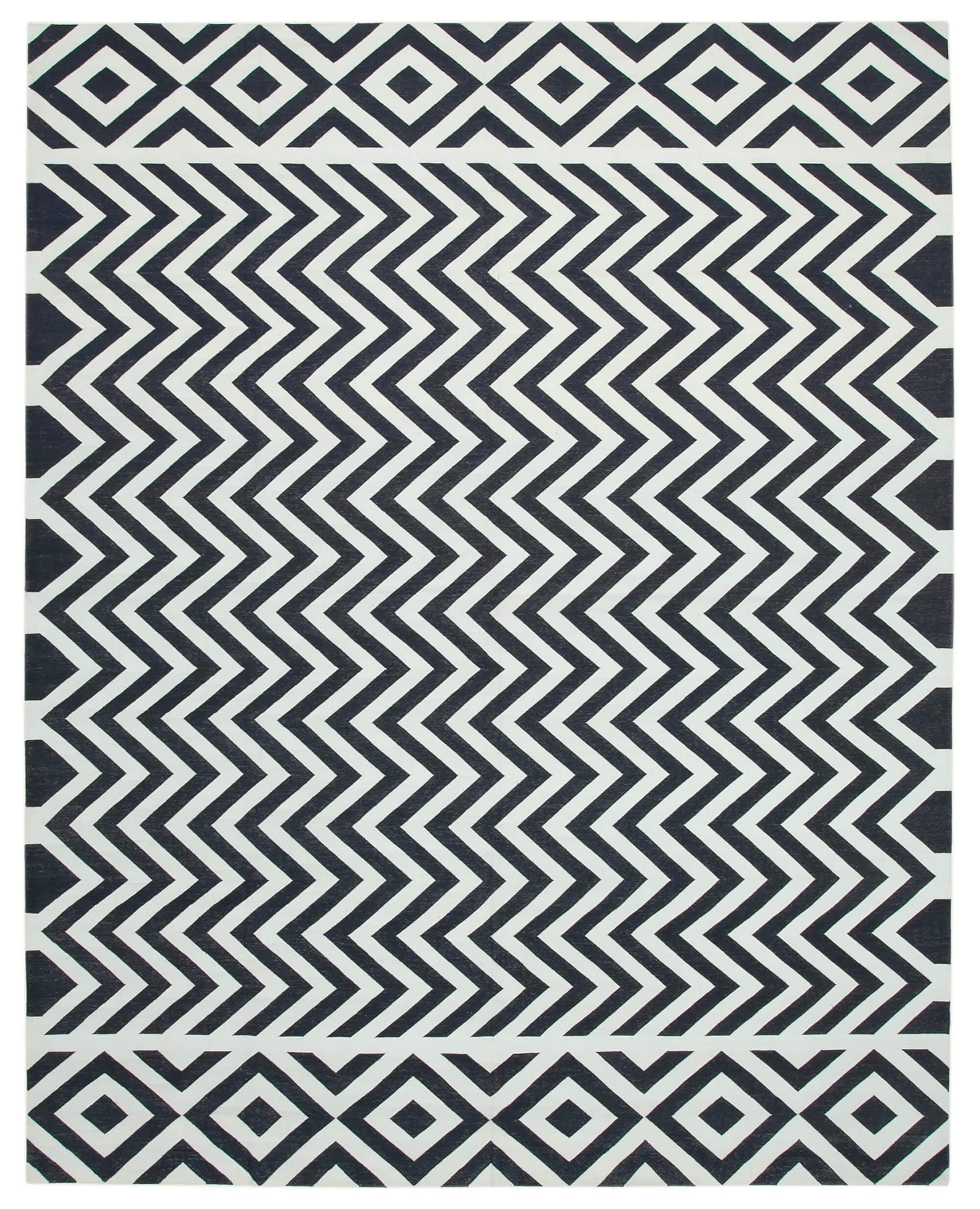 9x12 Black Dhurrie Rug - 32666