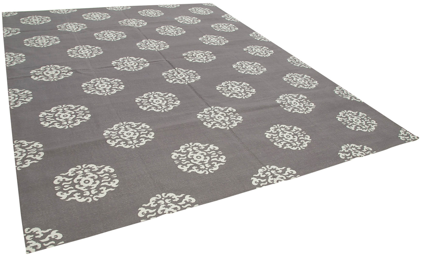 9x12 Grey Dhurrie Rug - 32674