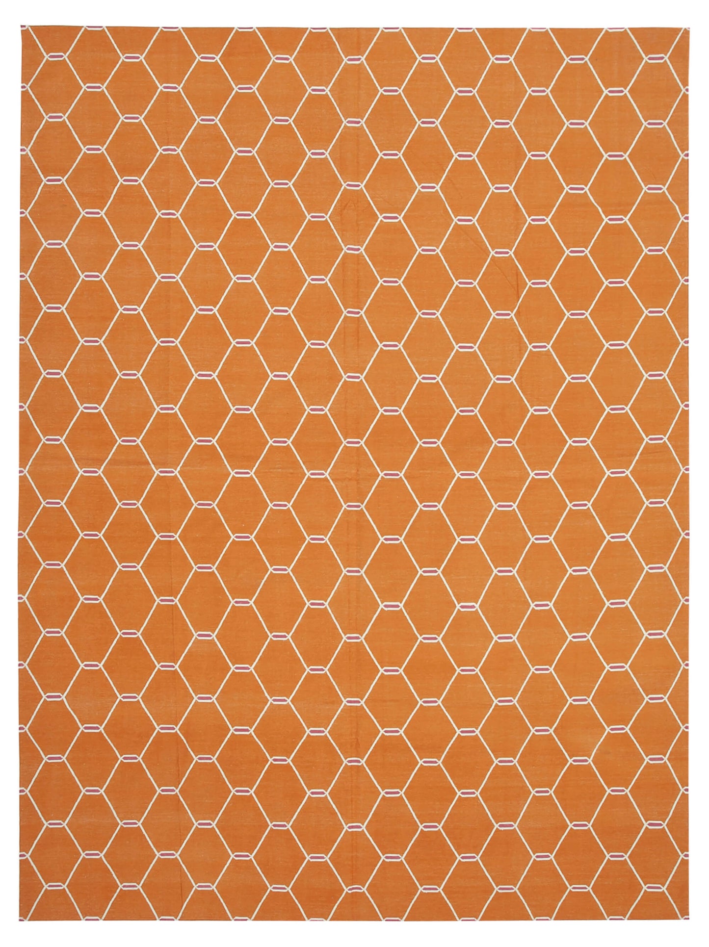 9x12 Orange Dhurrie Rug - 32675