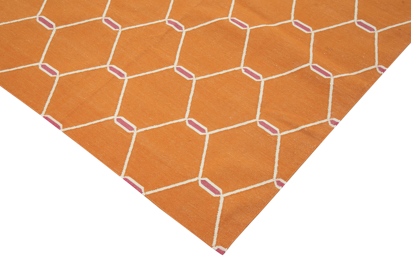 9x12 Orange Dhurrie Rug - 32675