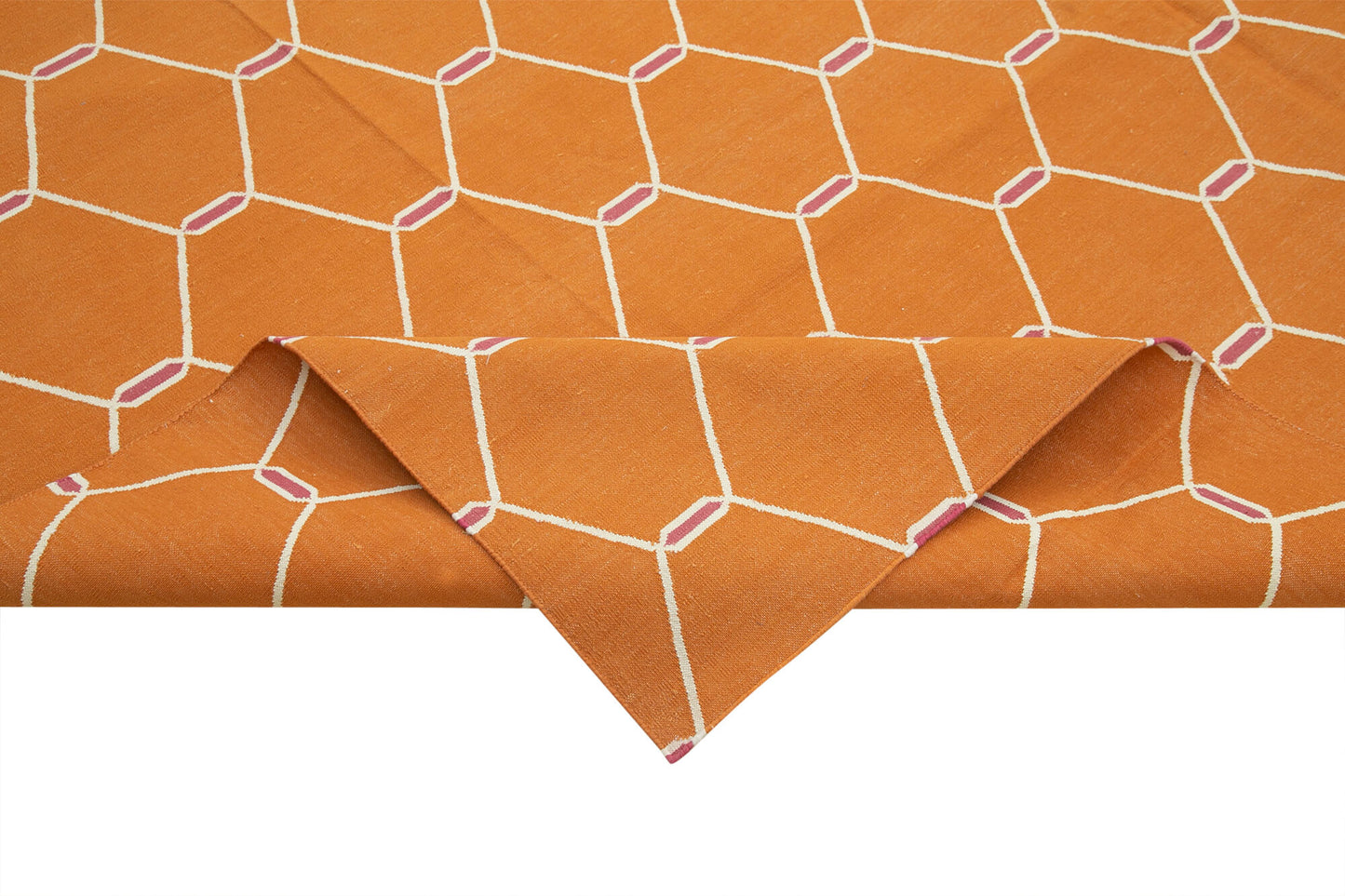 9x12 Orange Dhurrie Rug - 32675