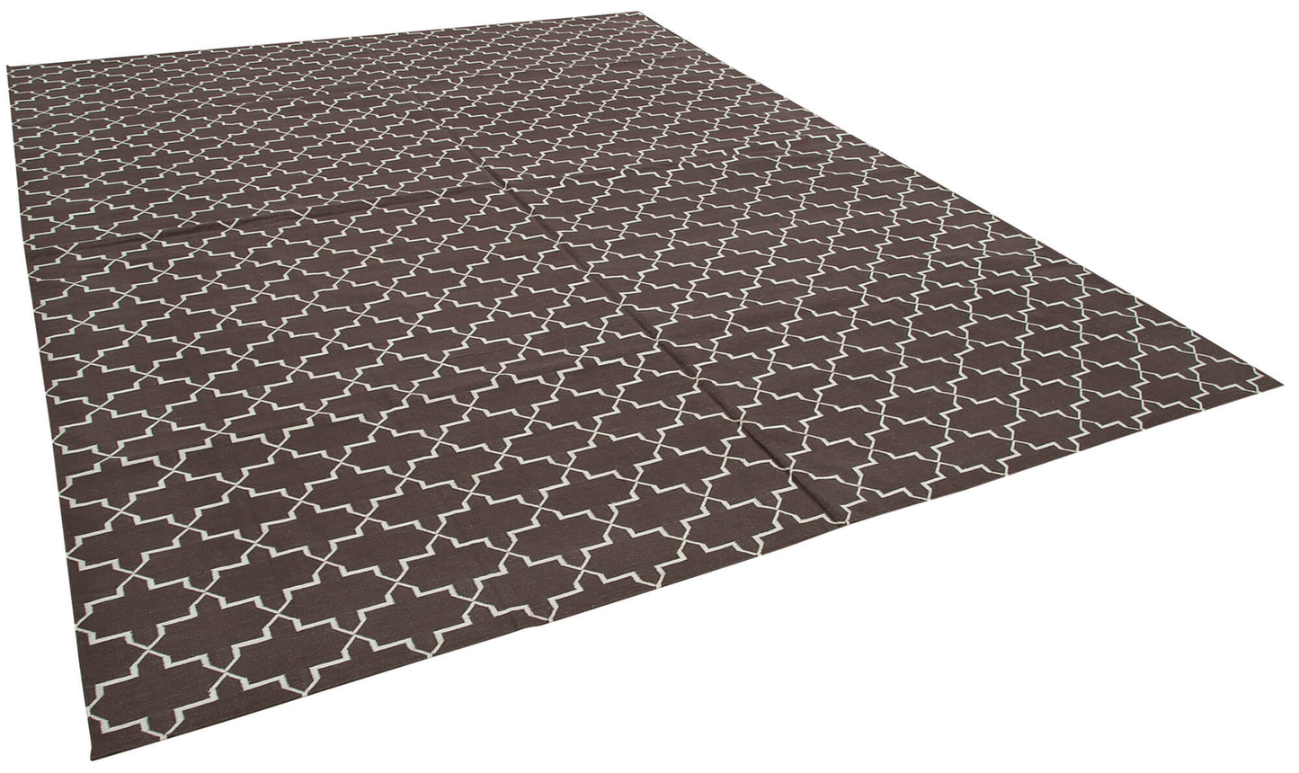 9x12 Brown Dhurrie Rug - 32678