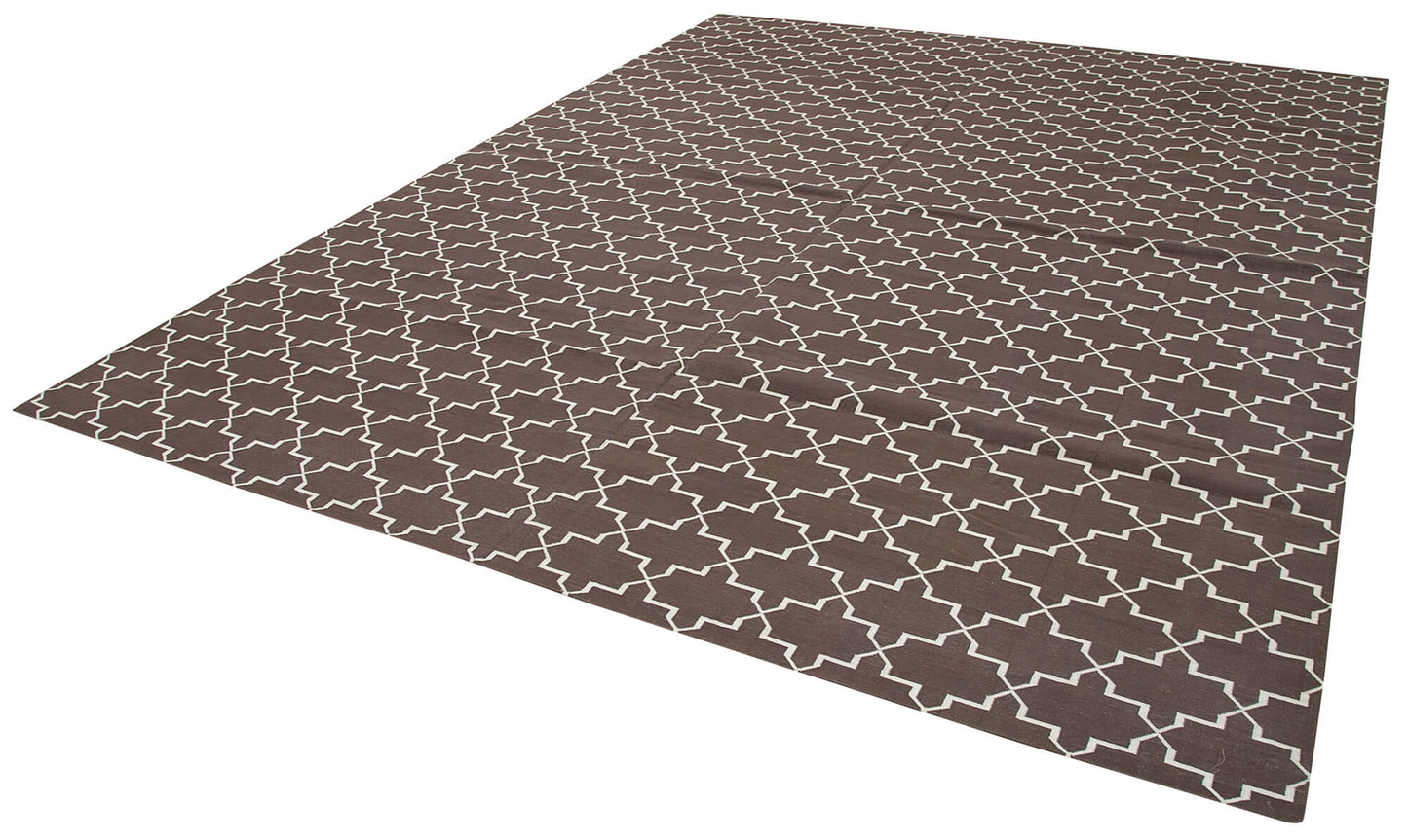 9x12 Brown Dhurrie Rug - 32679