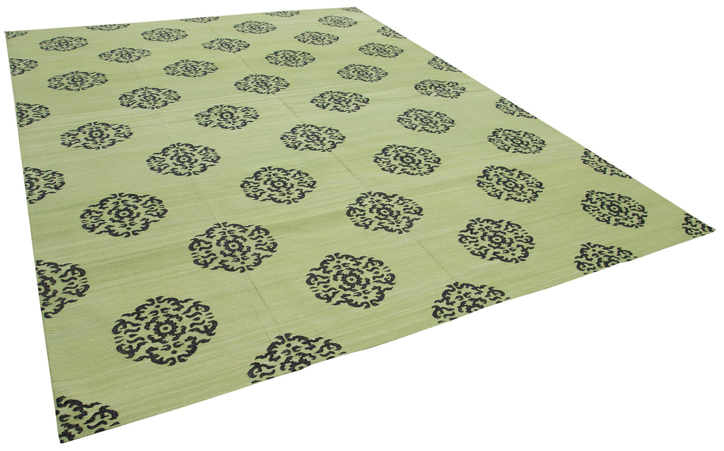 9x12 Green Dhurrie Rug - 32680