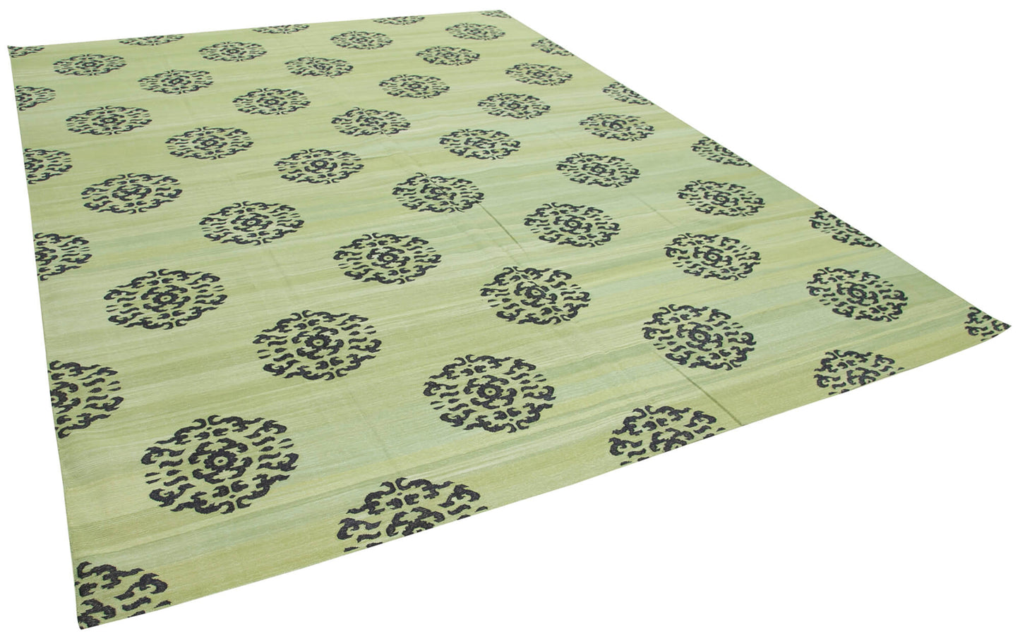 9x12 Green Dhurrie Rug - 32681