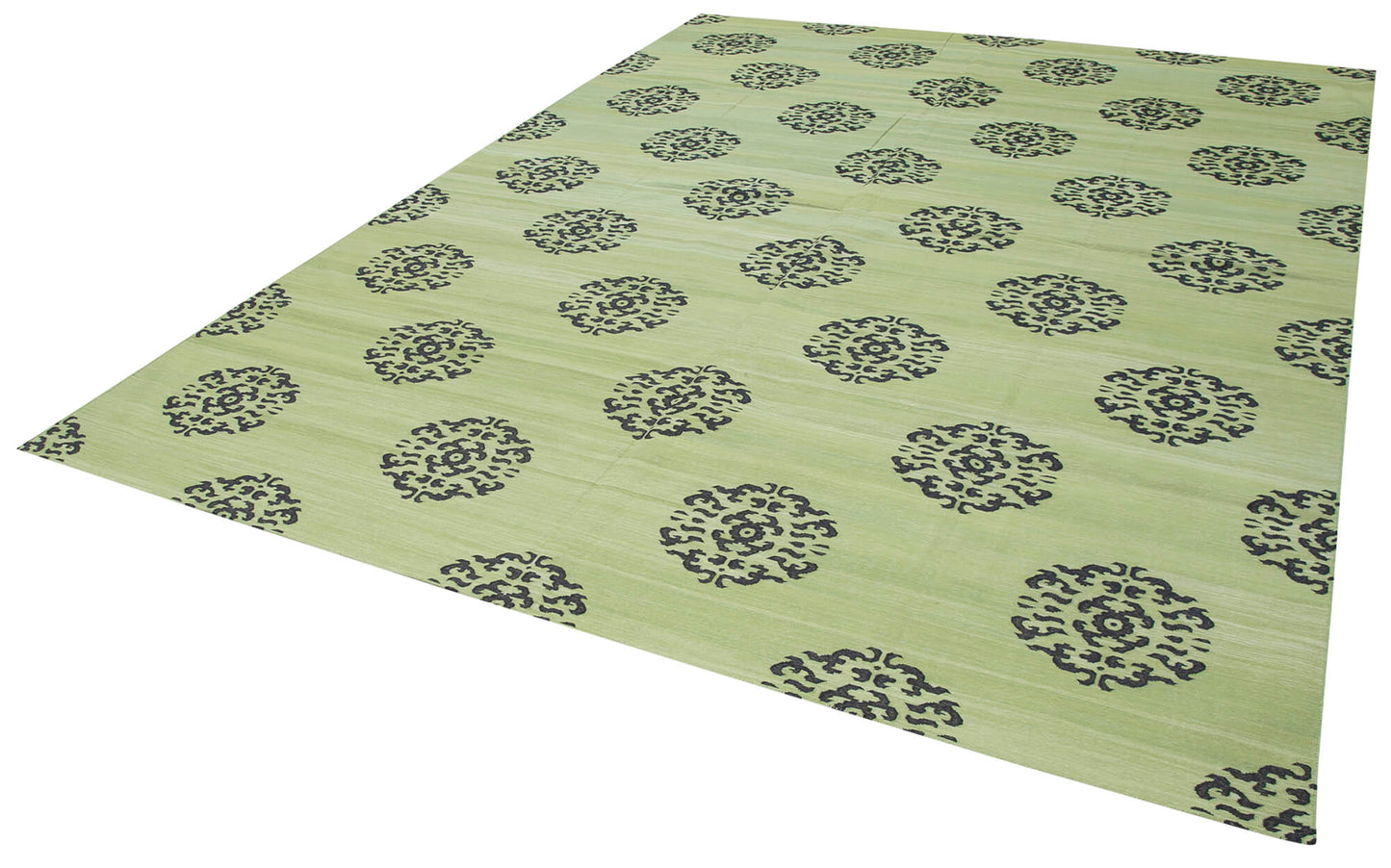 9x12 Green Dhurrie Rug - 32681