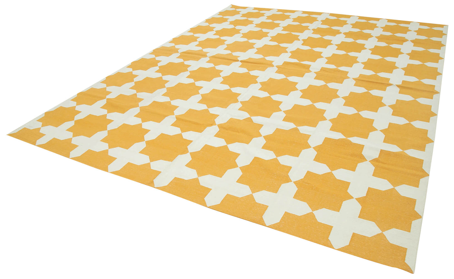 9x12 Yellow Dhurrie Rug - 32682