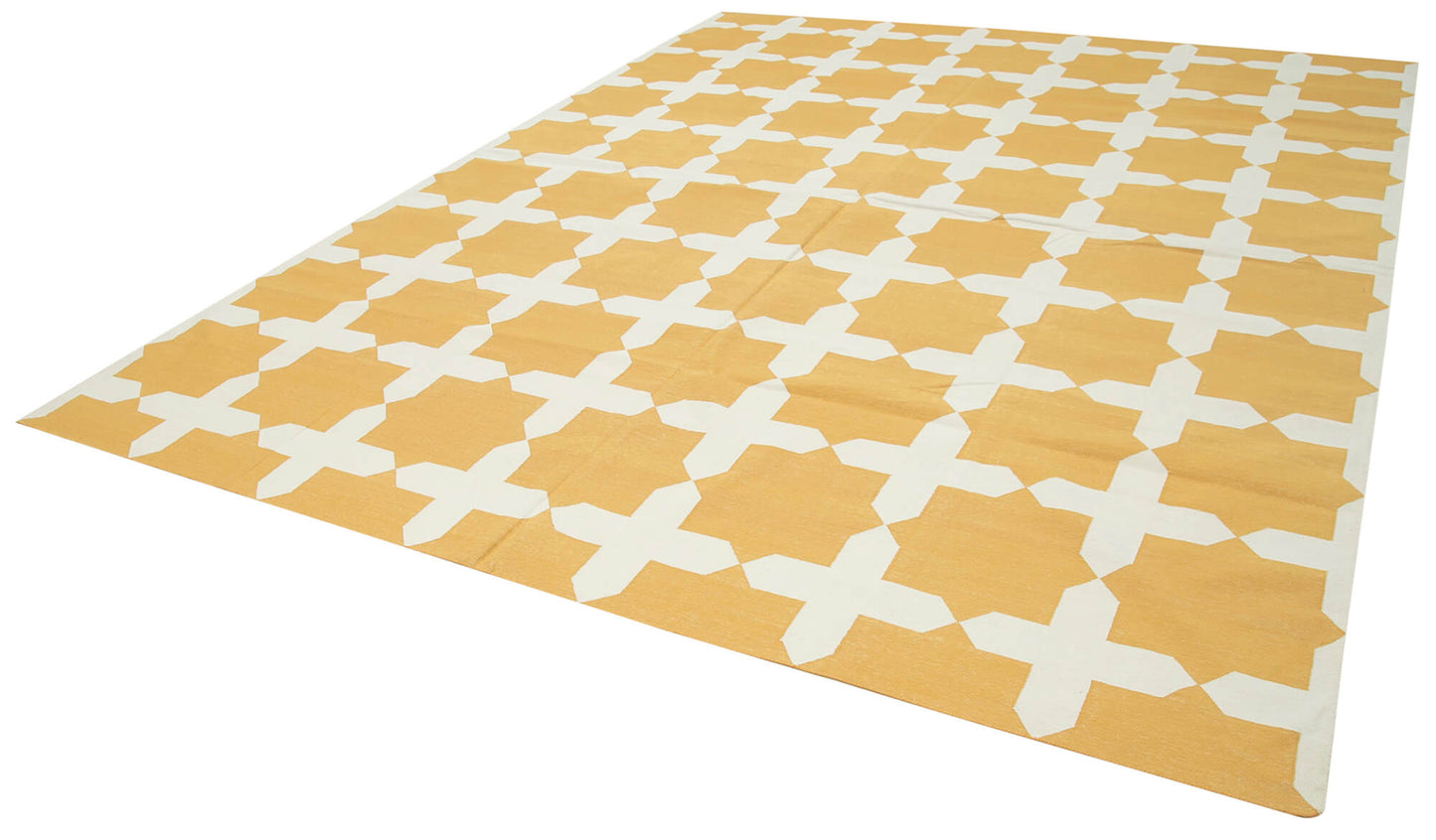 9x12 Yellow Dhurrie Rug - 32684