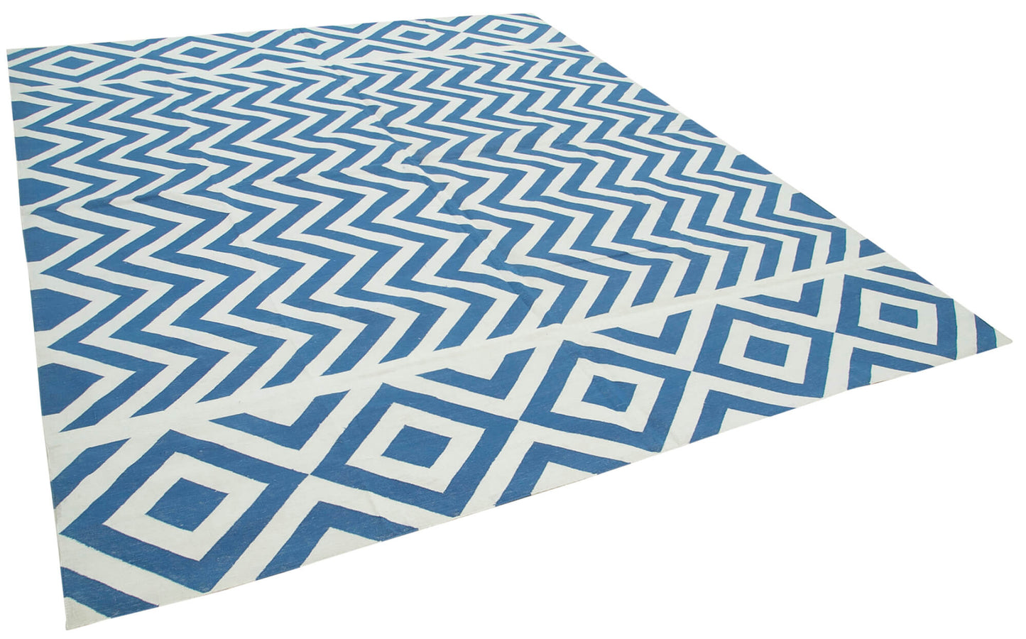 8x10 Blue Dhurrie Rug - 32695