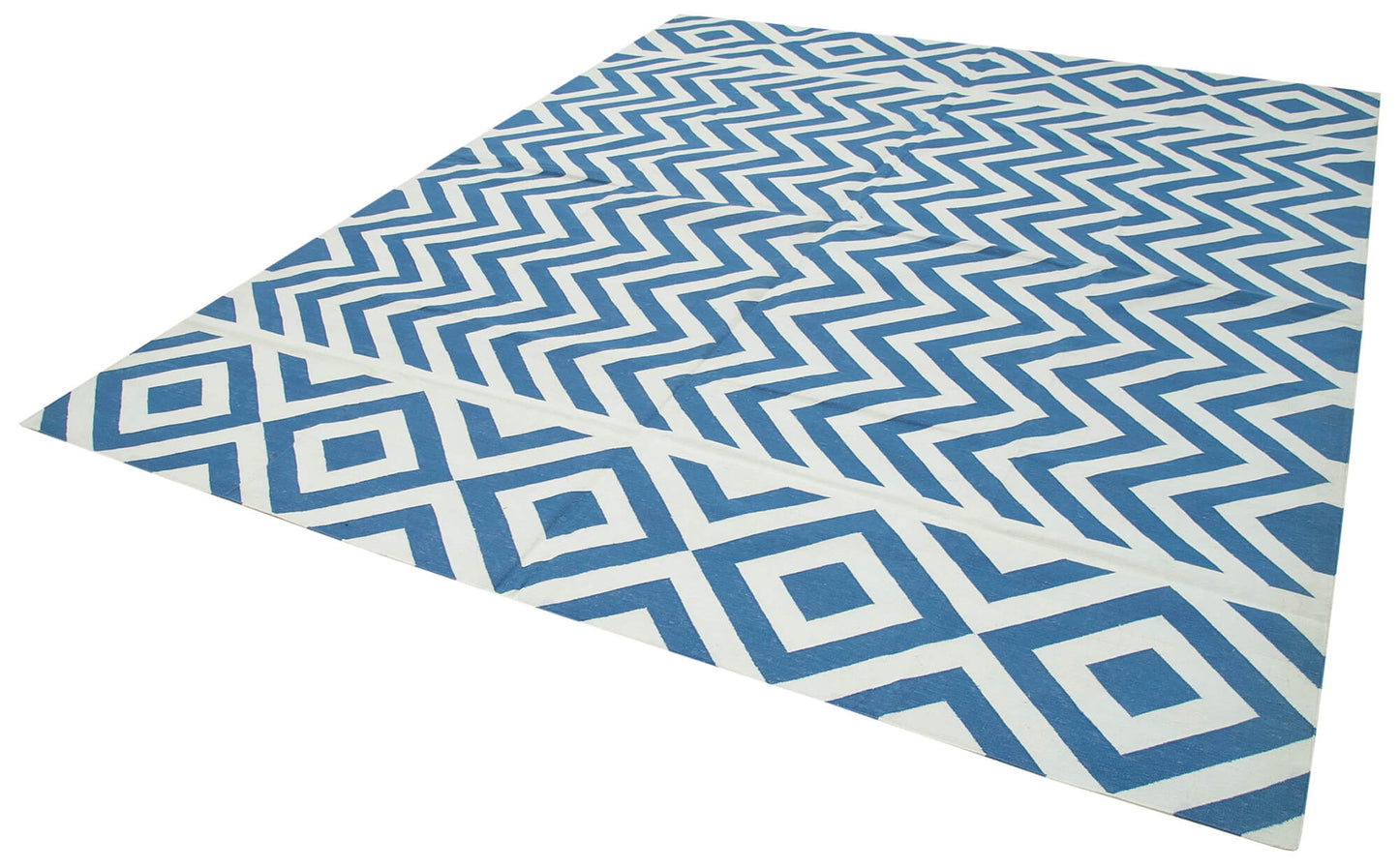 8x10 Blue Dhurrie Rug - 32695