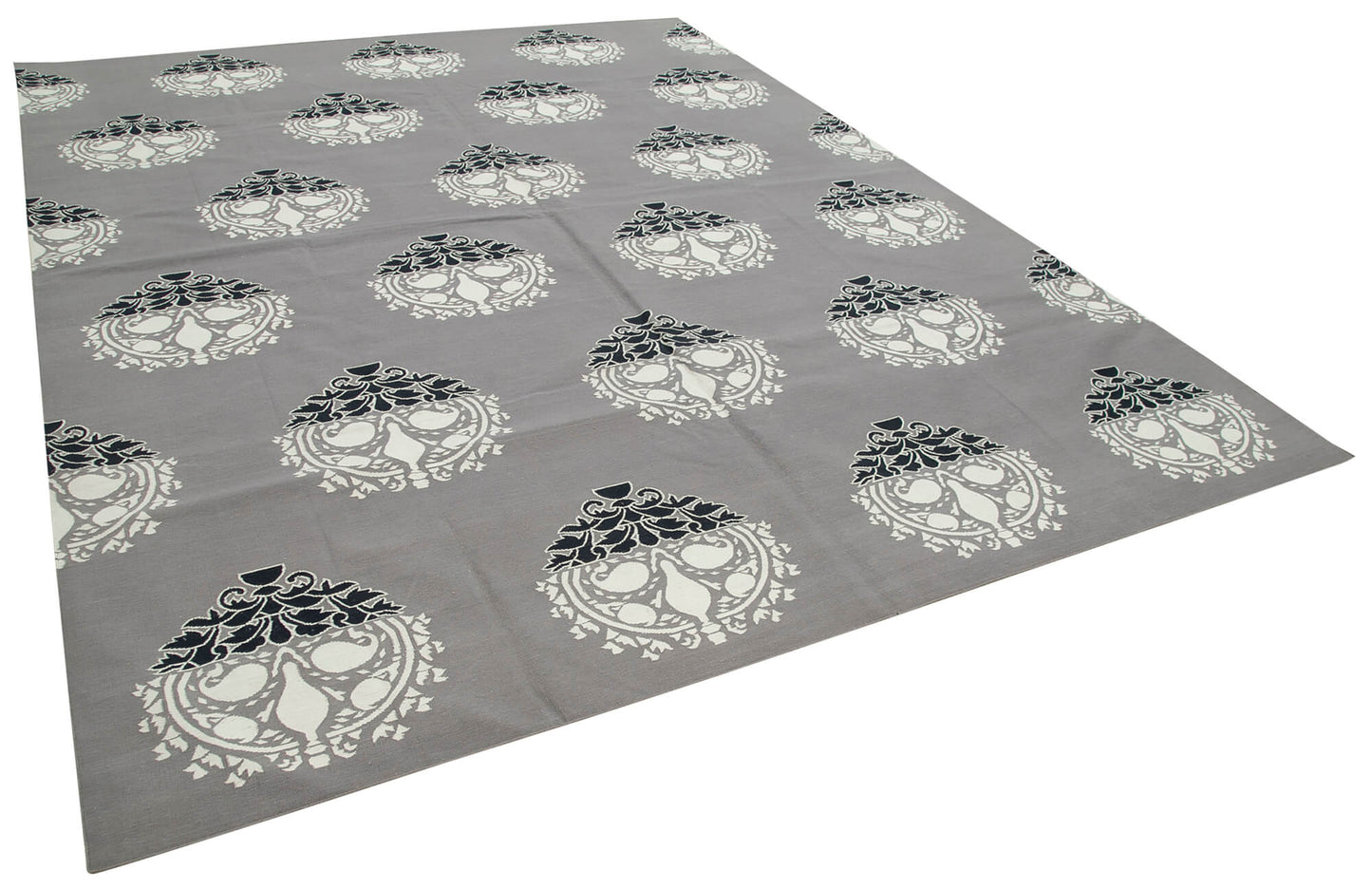 9x12 Grey Dhurrie Rug - 32703