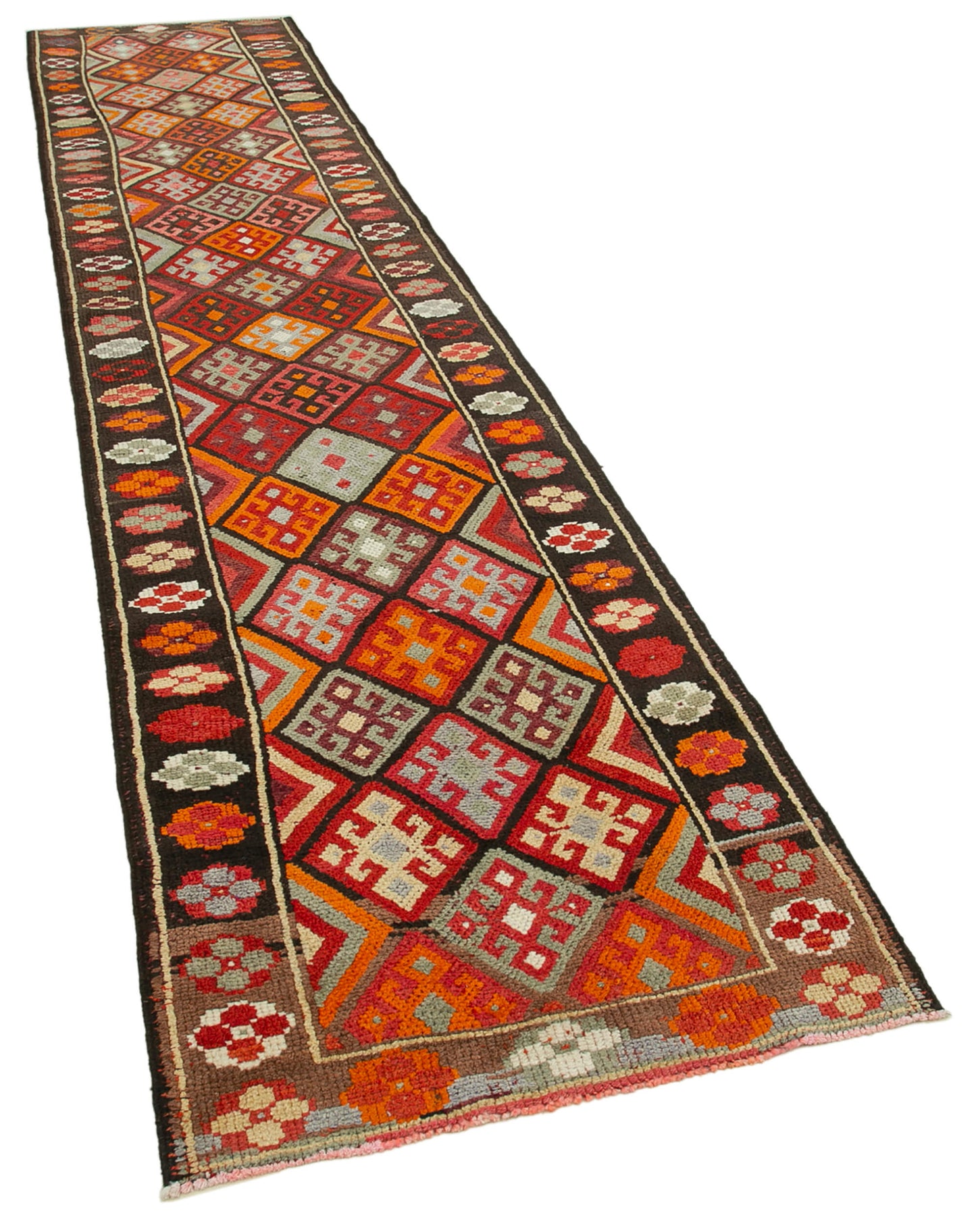 3x14 Orange Boho Runner Rugs - 32852