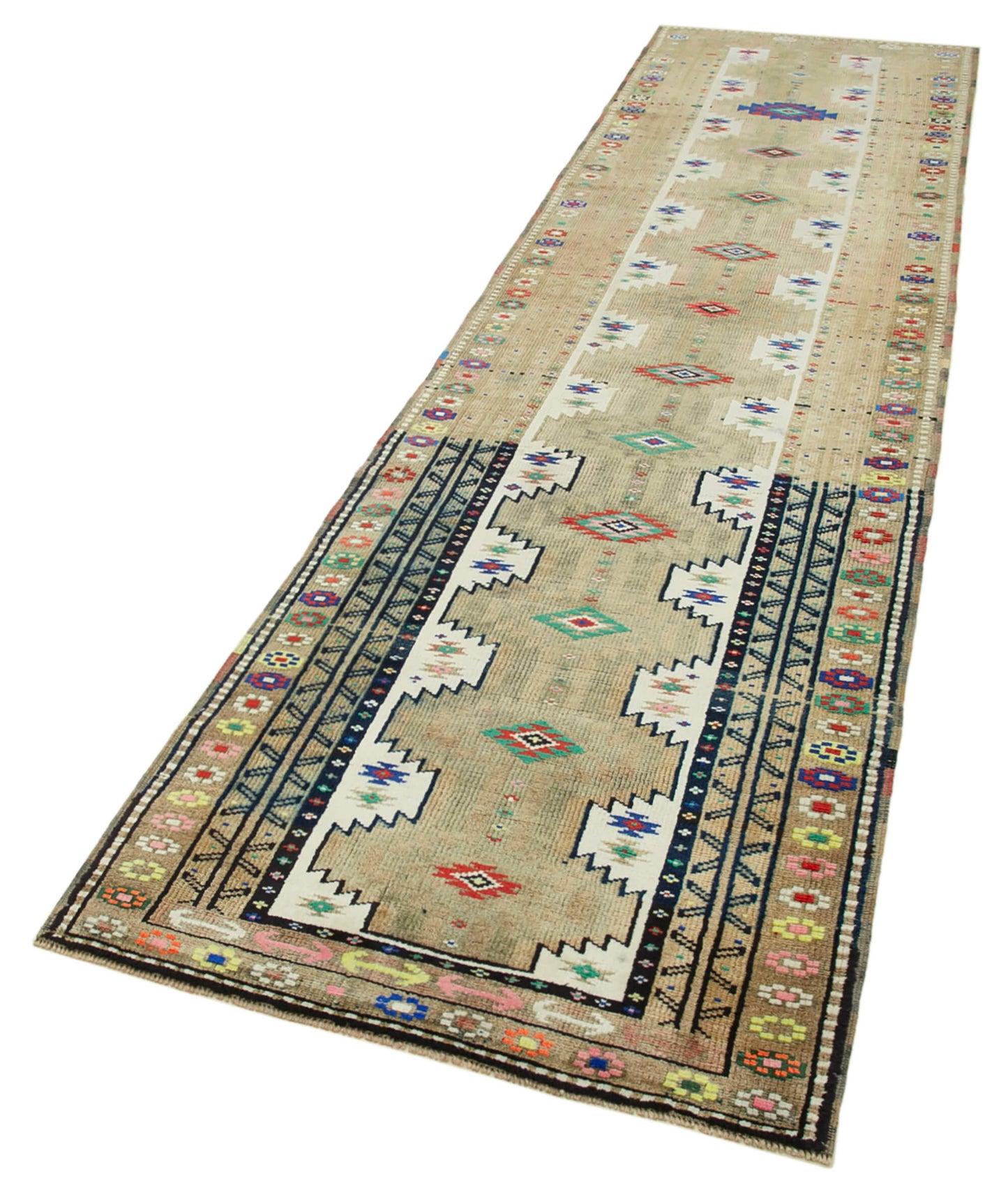 3x12 Beige Boho Runner Rugs - 32872