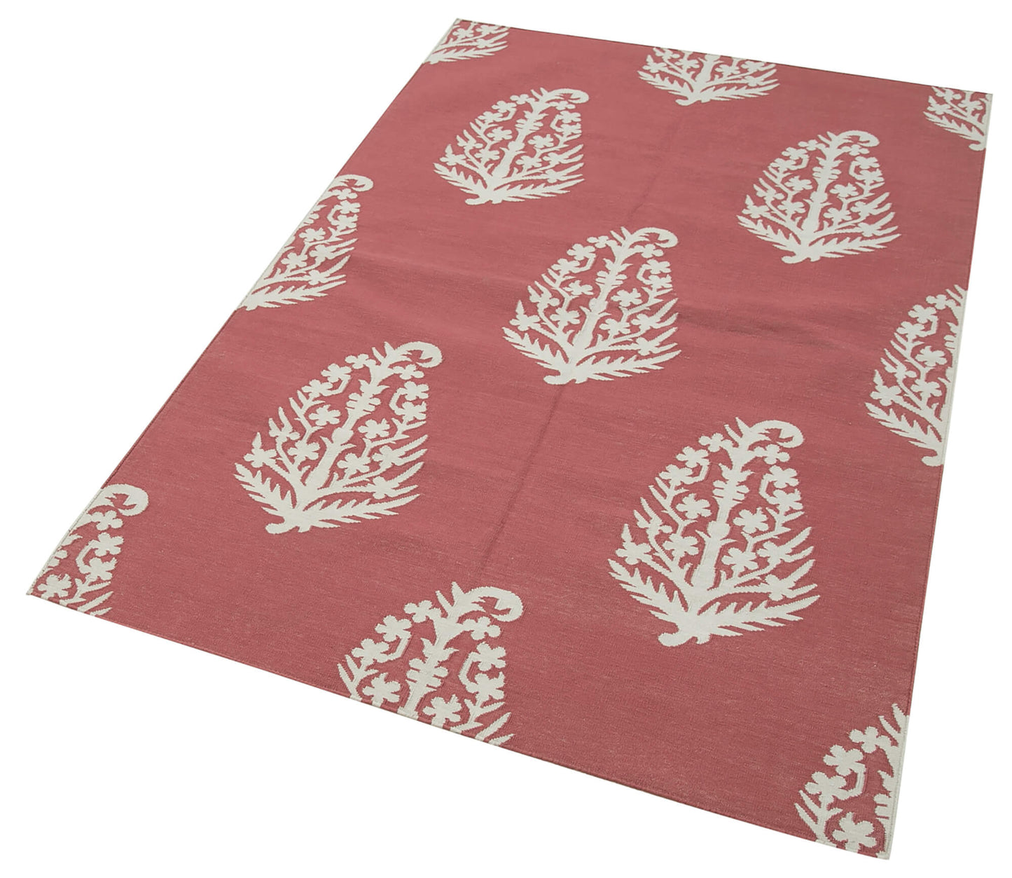 4x5 Red Dhurrie Rug - 32926