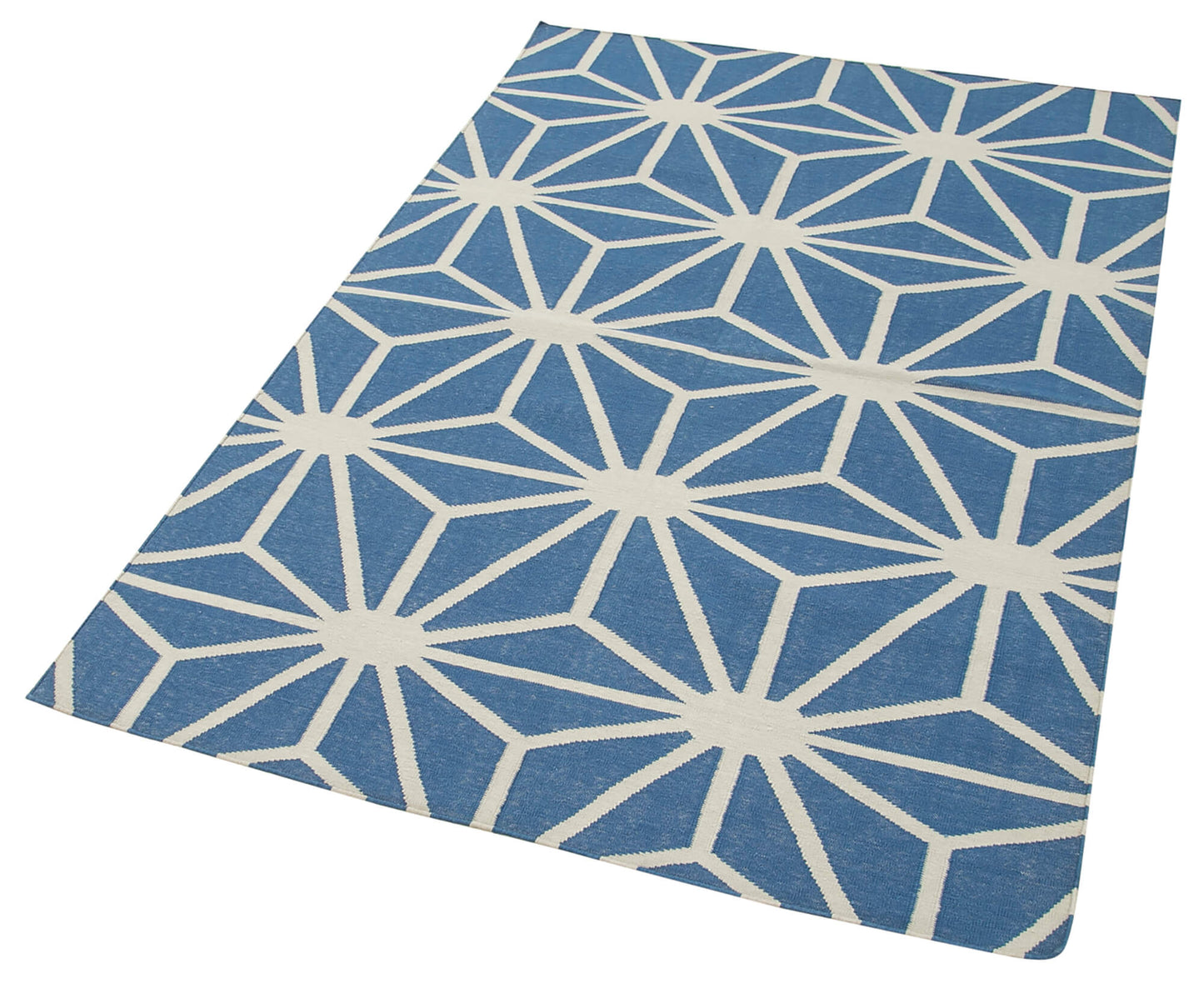 4x5 Blue Dhurrie Rug - 32927