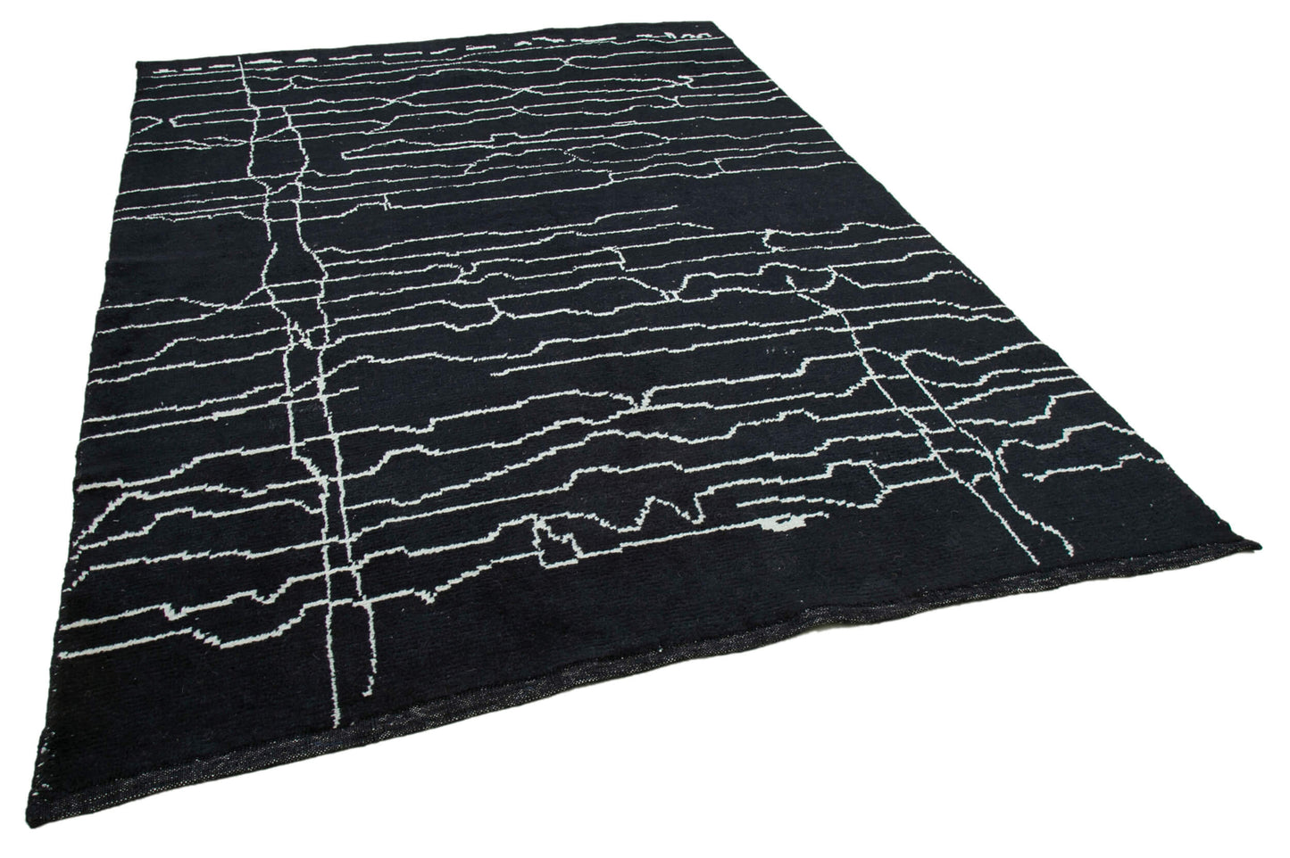 7x10 Black Moroccan Rug - 33002