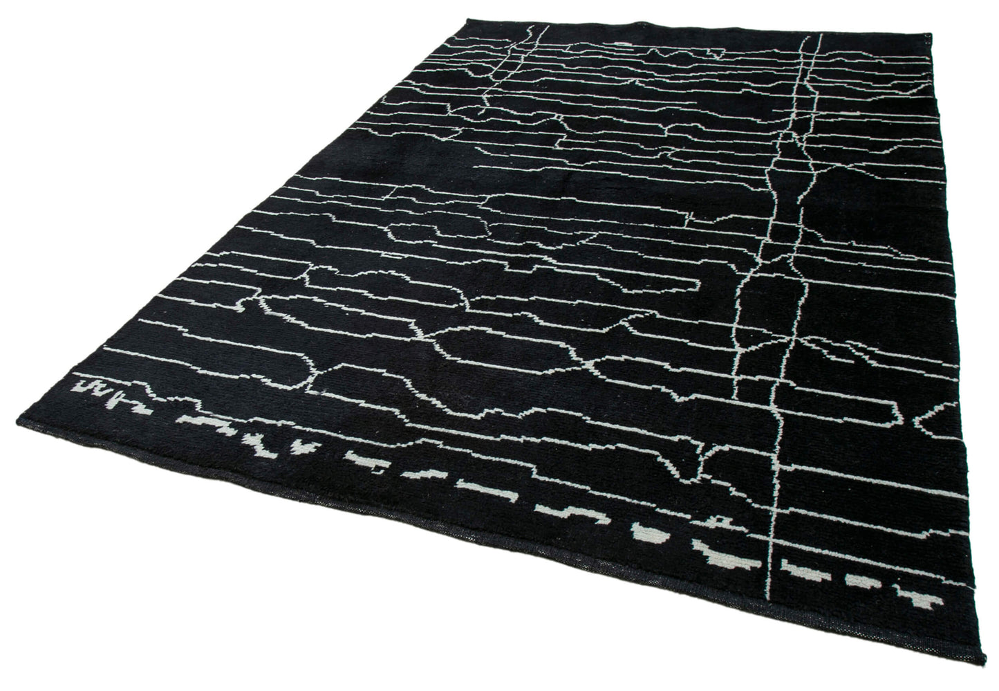 7x10 Black Moroccan Rug - 33002