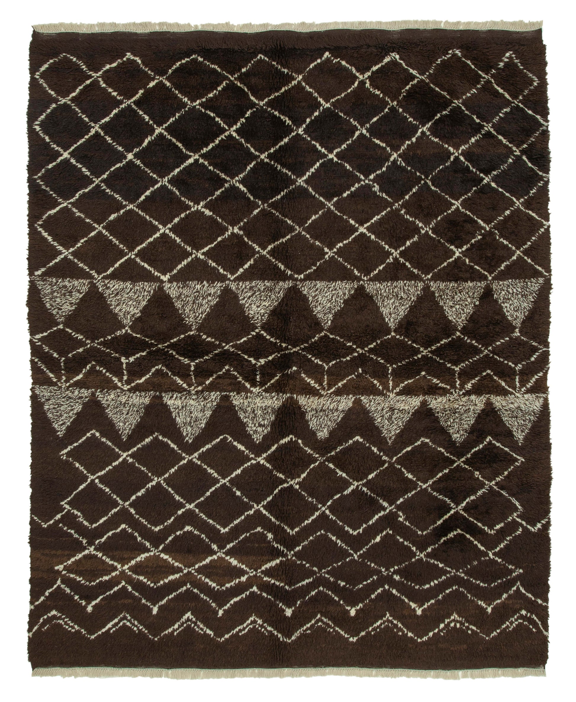 7x9 Brown Moroccan Rug - 33007