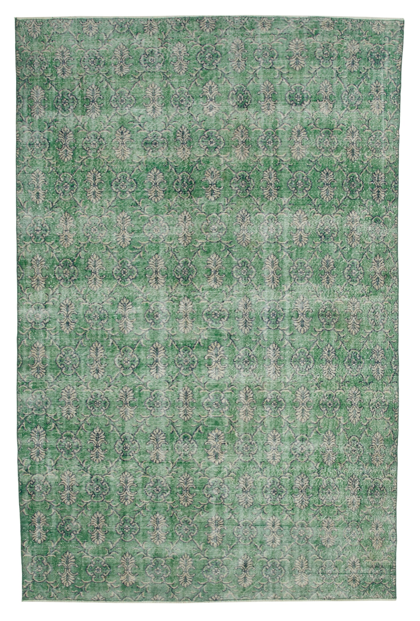 7x10 Green Bohemian Rug  - 33265