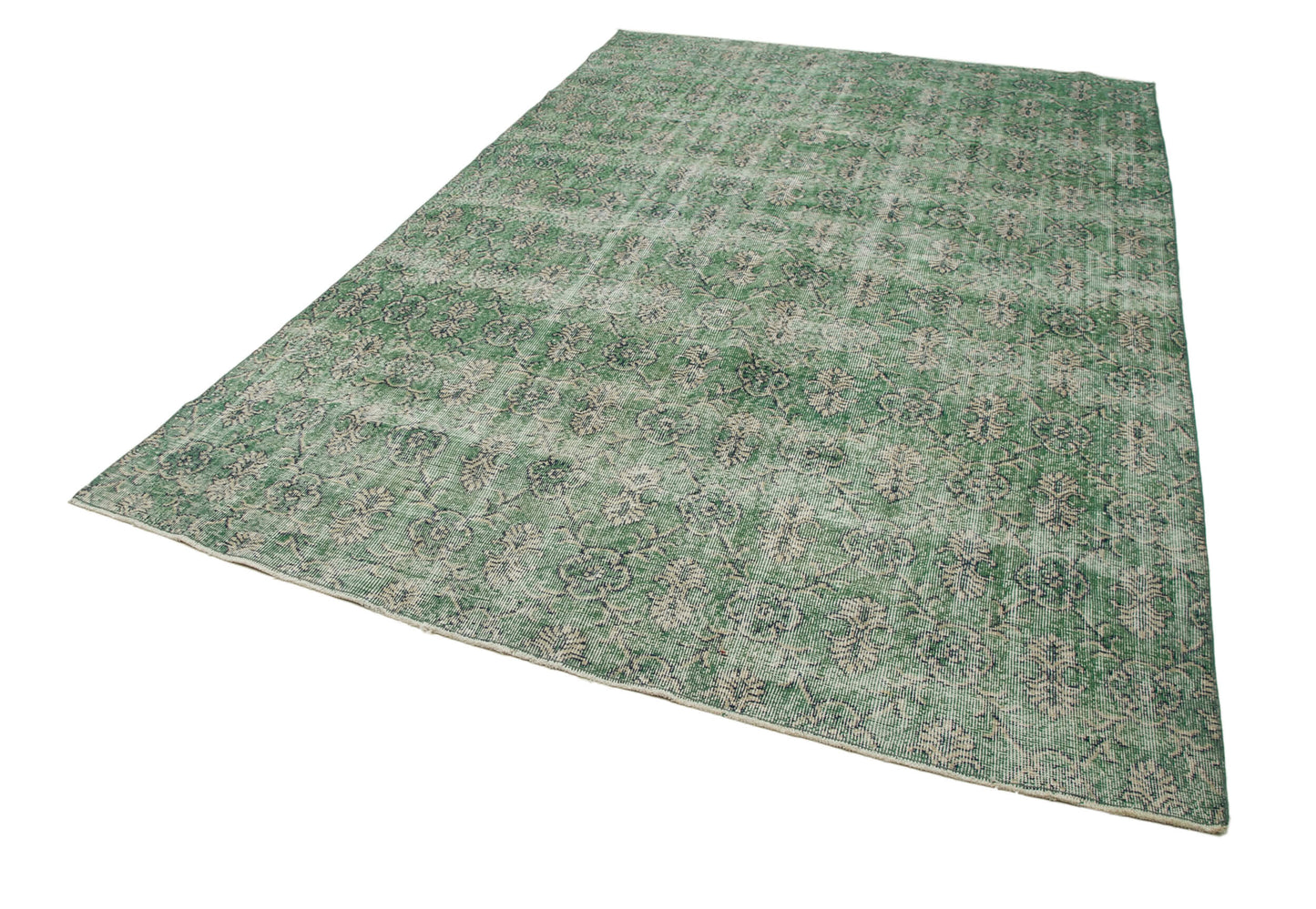 7x10 Green Bohemian Rug  - 33265