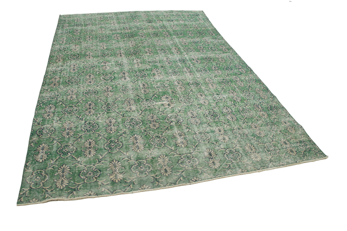 7x10 Green Bohemian Rug  - 33265