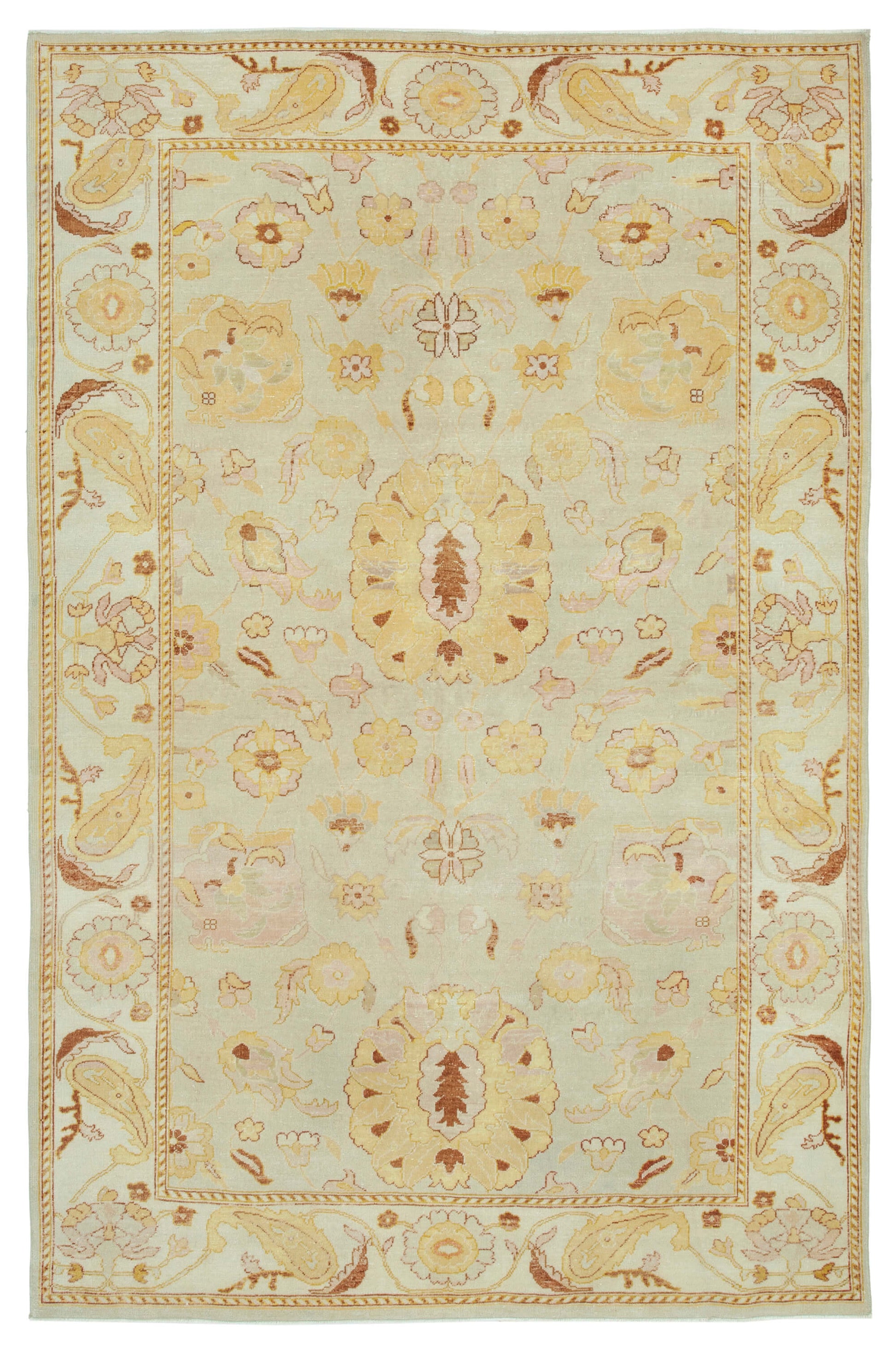 6x9 Beige Oushak Rug - 33291