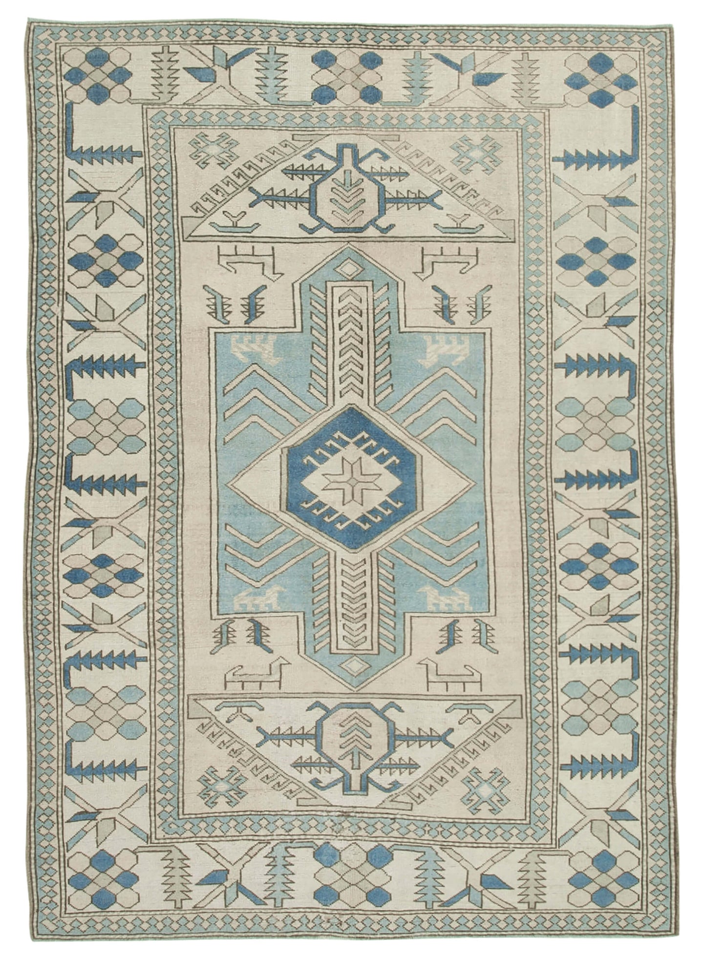 7x10 Blue Oushak Rug - 33341