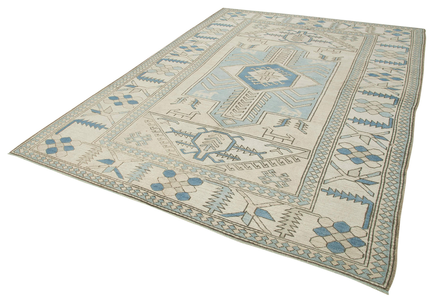 7x10 Blue Oushak Rug - 33341