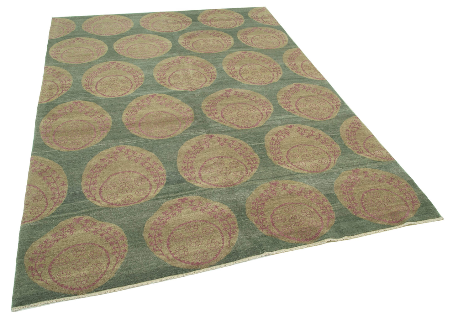 6x8 Green Oushak Rug - 33426