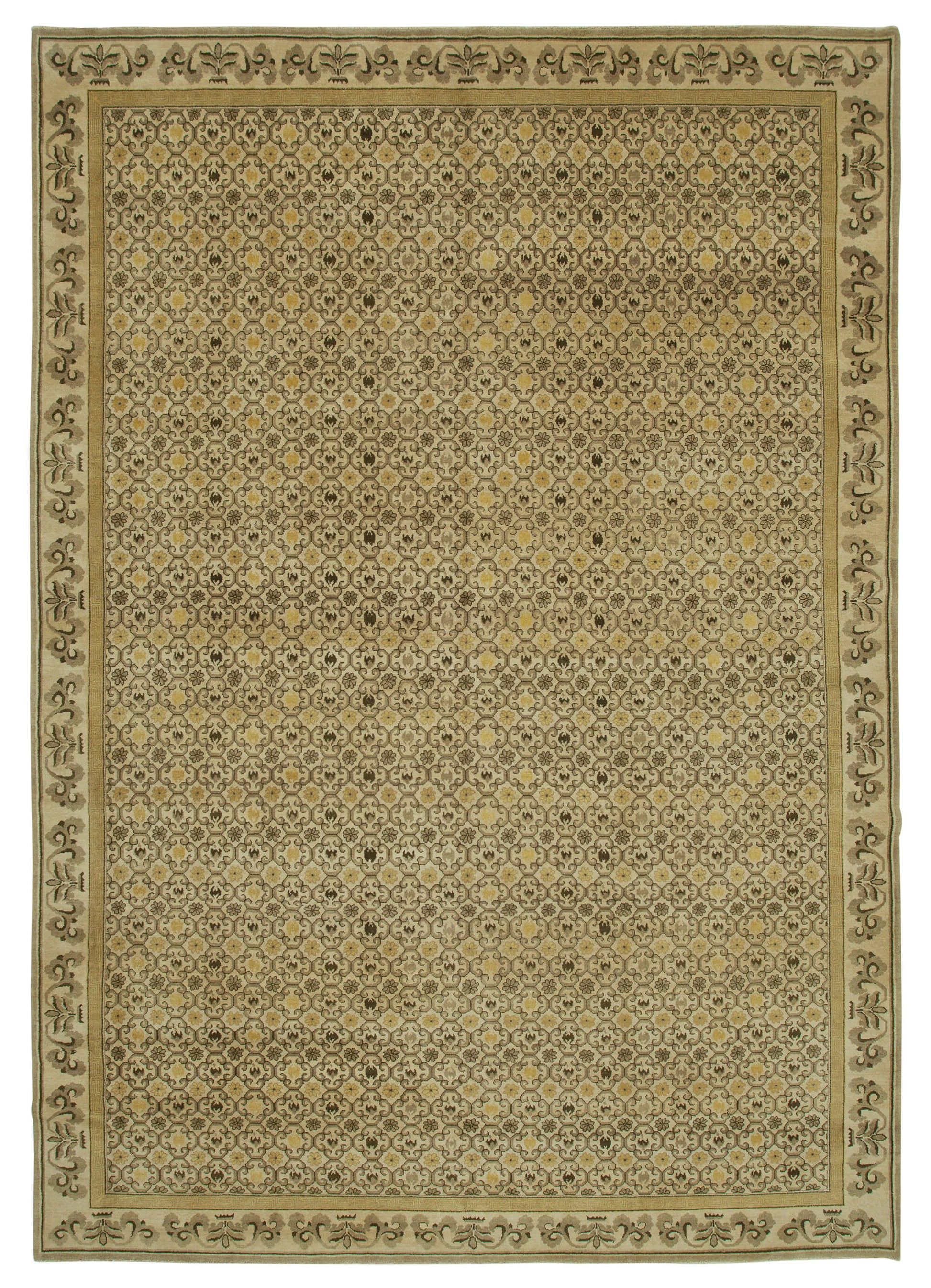 10x14 Beige Oushak Rug - 33587