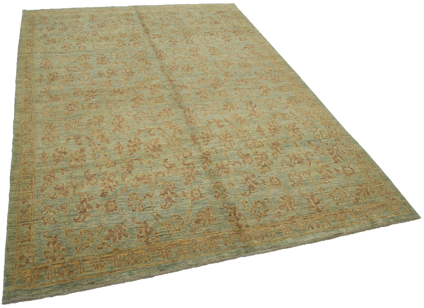 6x9 Green Oushak Rug - 33607