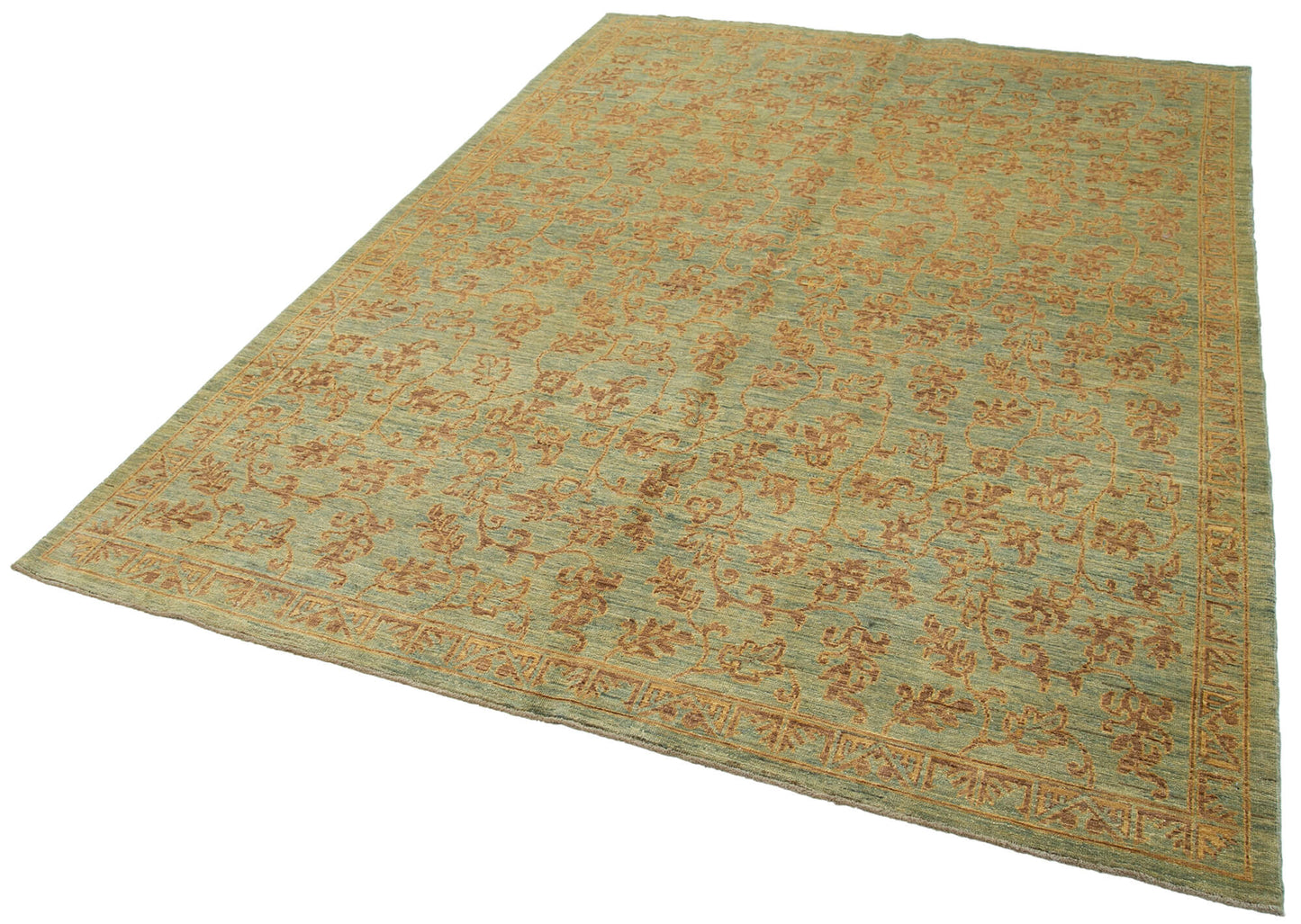 6x9 Green Oushak Rug - 33607