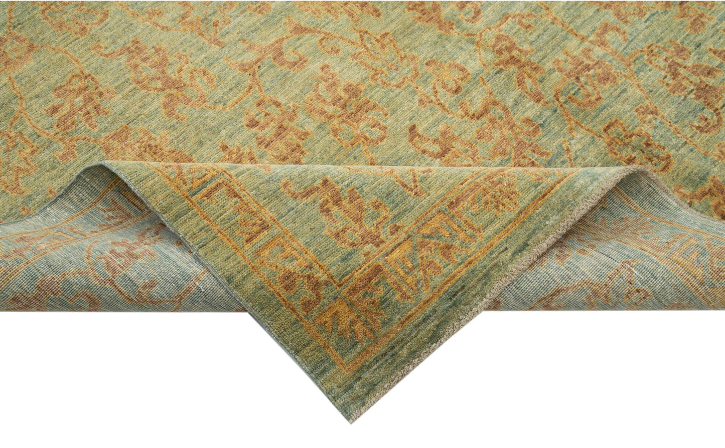 6x9 Green Oushak Rug - 33607