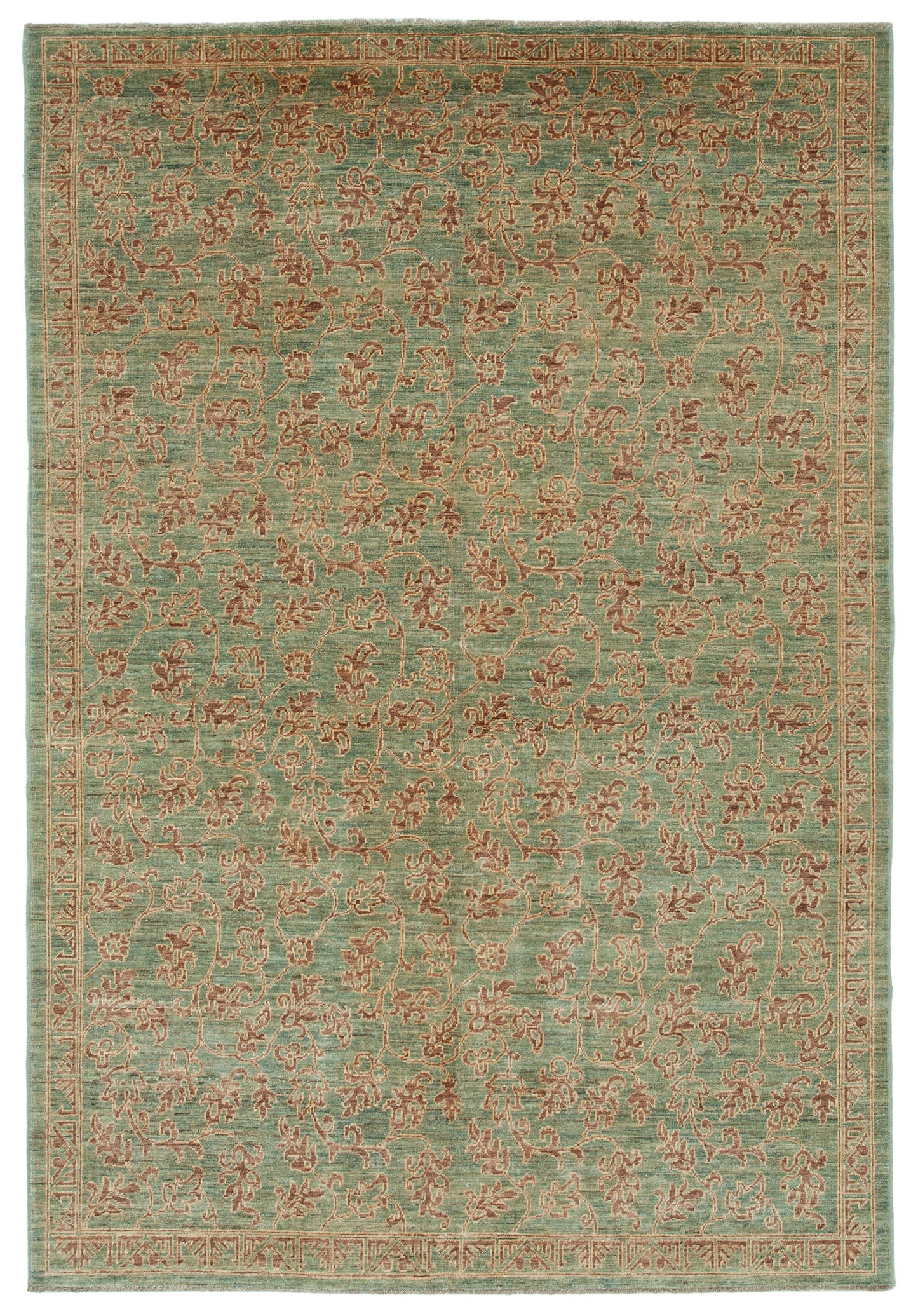 6x9 Green Oushak Rug - 33608