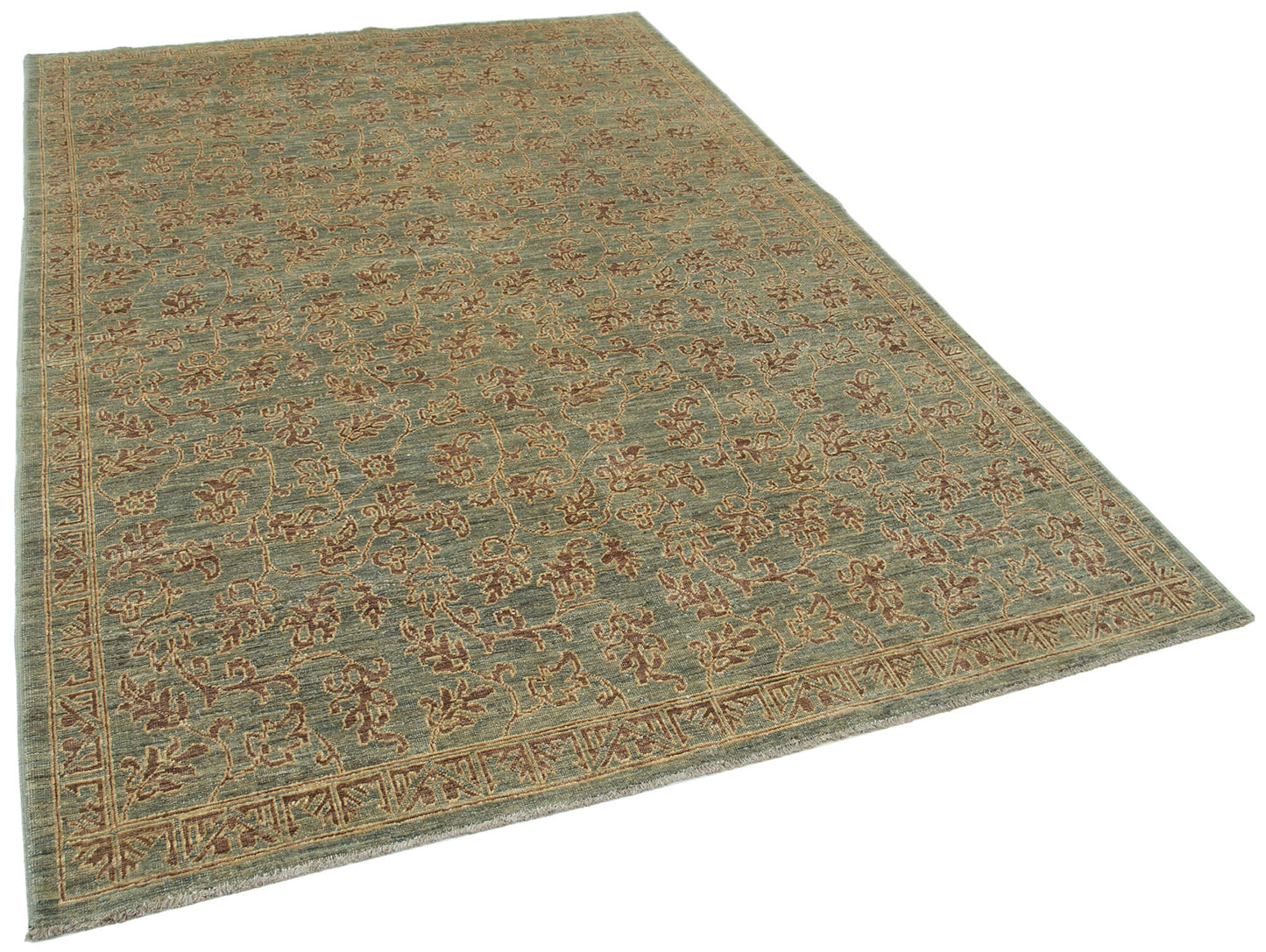 6x9 Green Oushak Rug - 33608