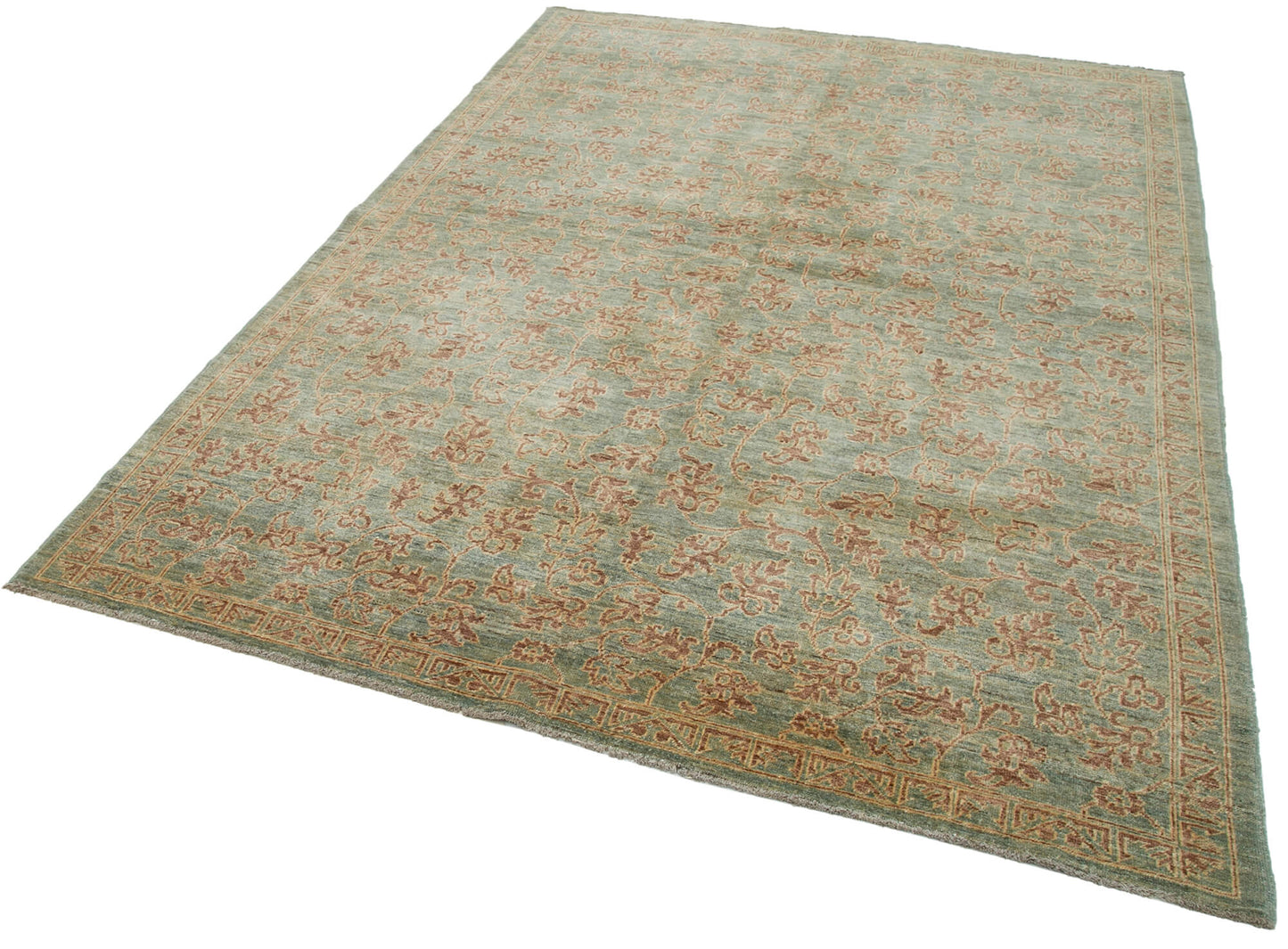 6x9 Green Oushak Rug - 33608