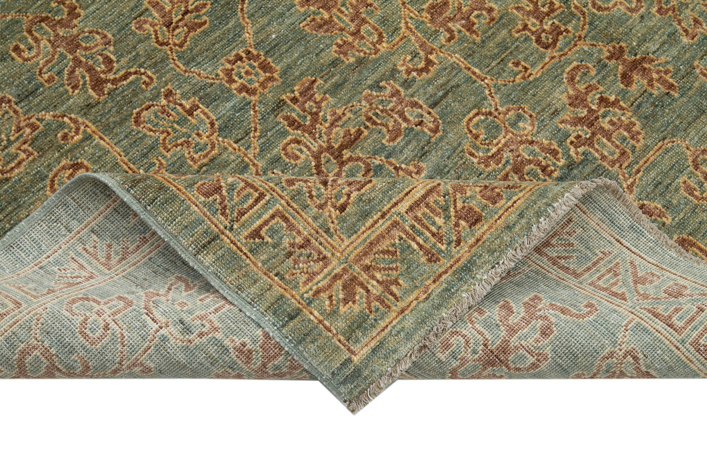 6x9 Green Oushak Rug - 33608