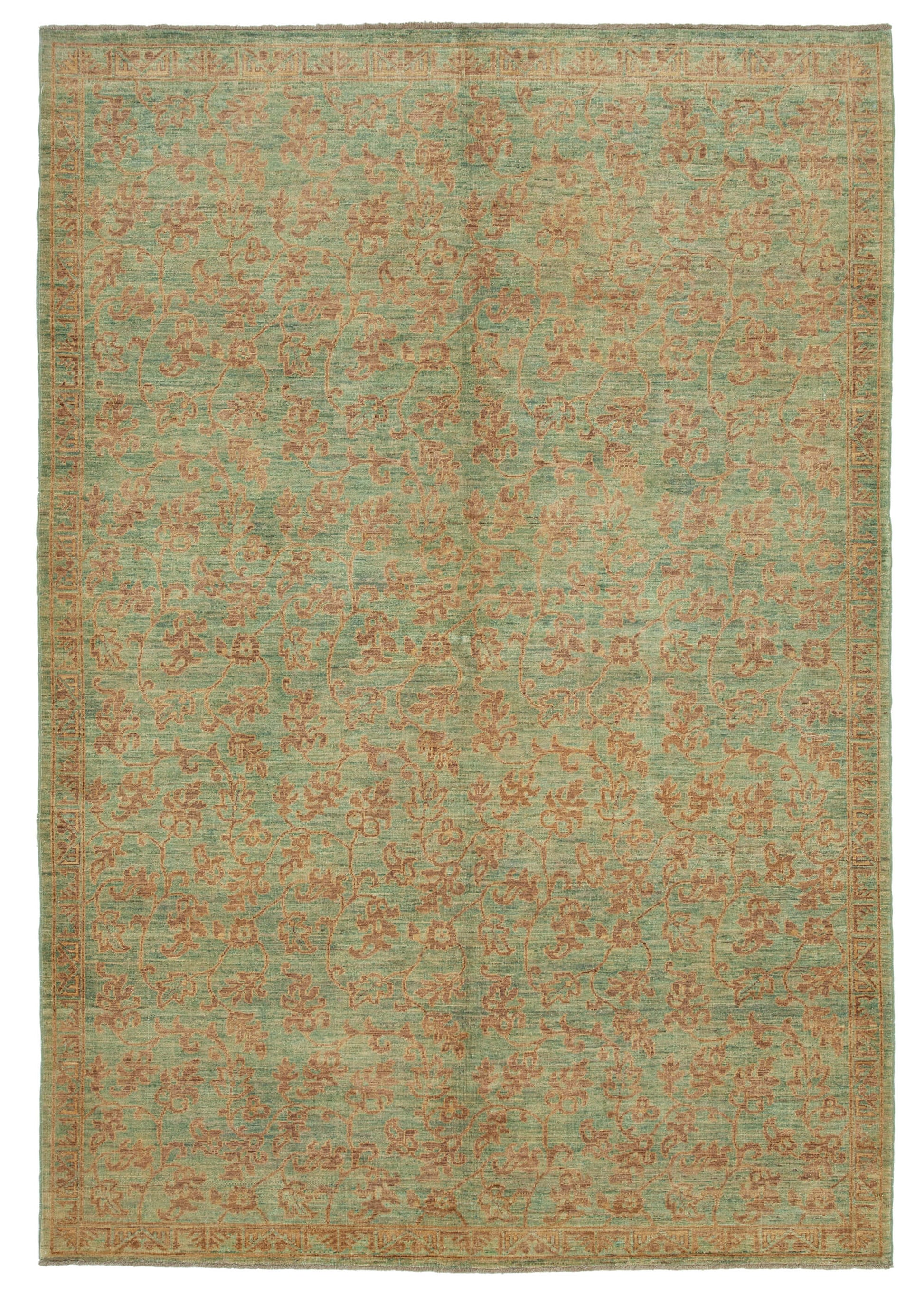 6x9 Green Oushak Rug - 33612