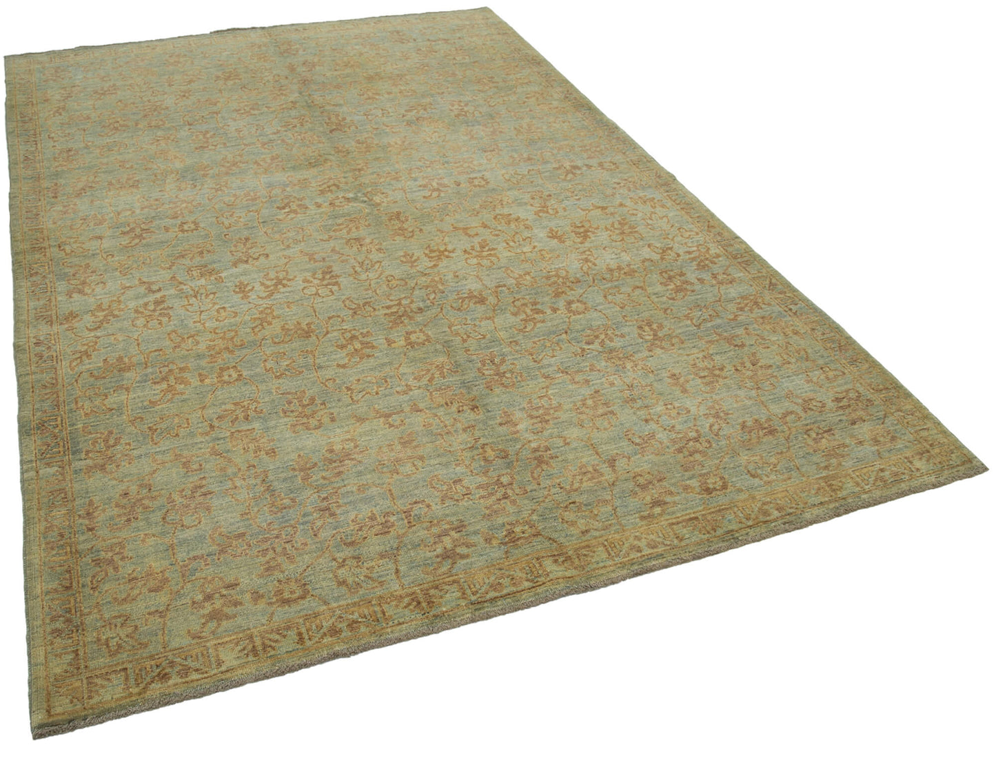 6x9 Green Oushak Rug - 33612