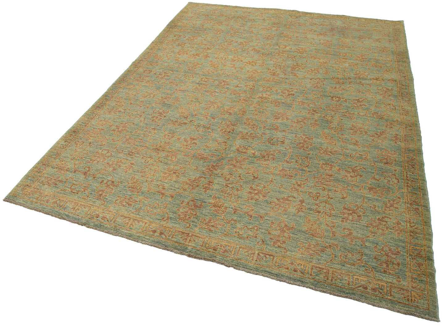 6x9 Green Oushak Rug - 33612