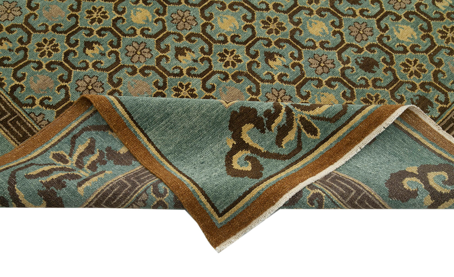 6x8 Turquoise Oushak Rug - 33624