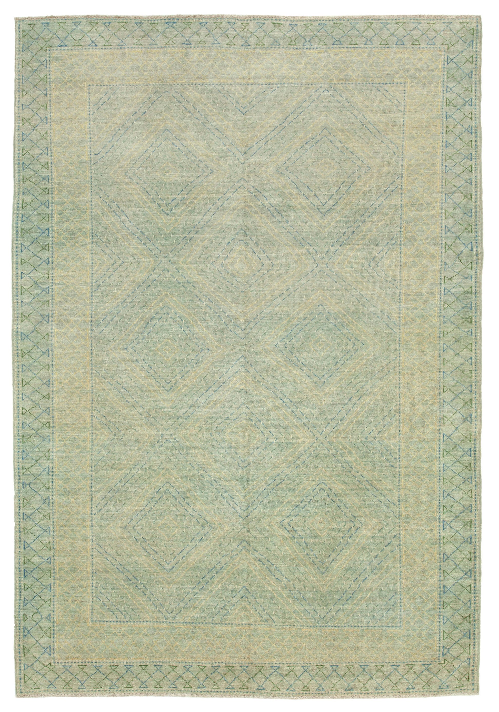 6x9 Blue Oushak Rug - 33629