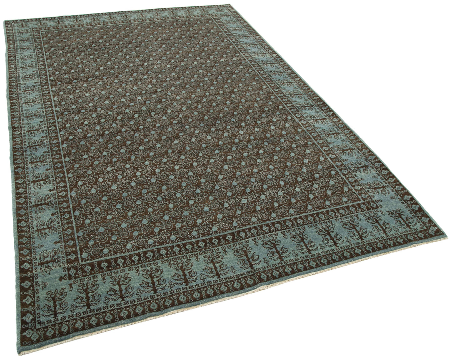 6x9 Turquoise Oushak Rug - 33683