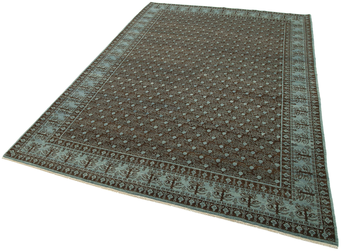 6x9 Turquoise Oushak Rug - 33683