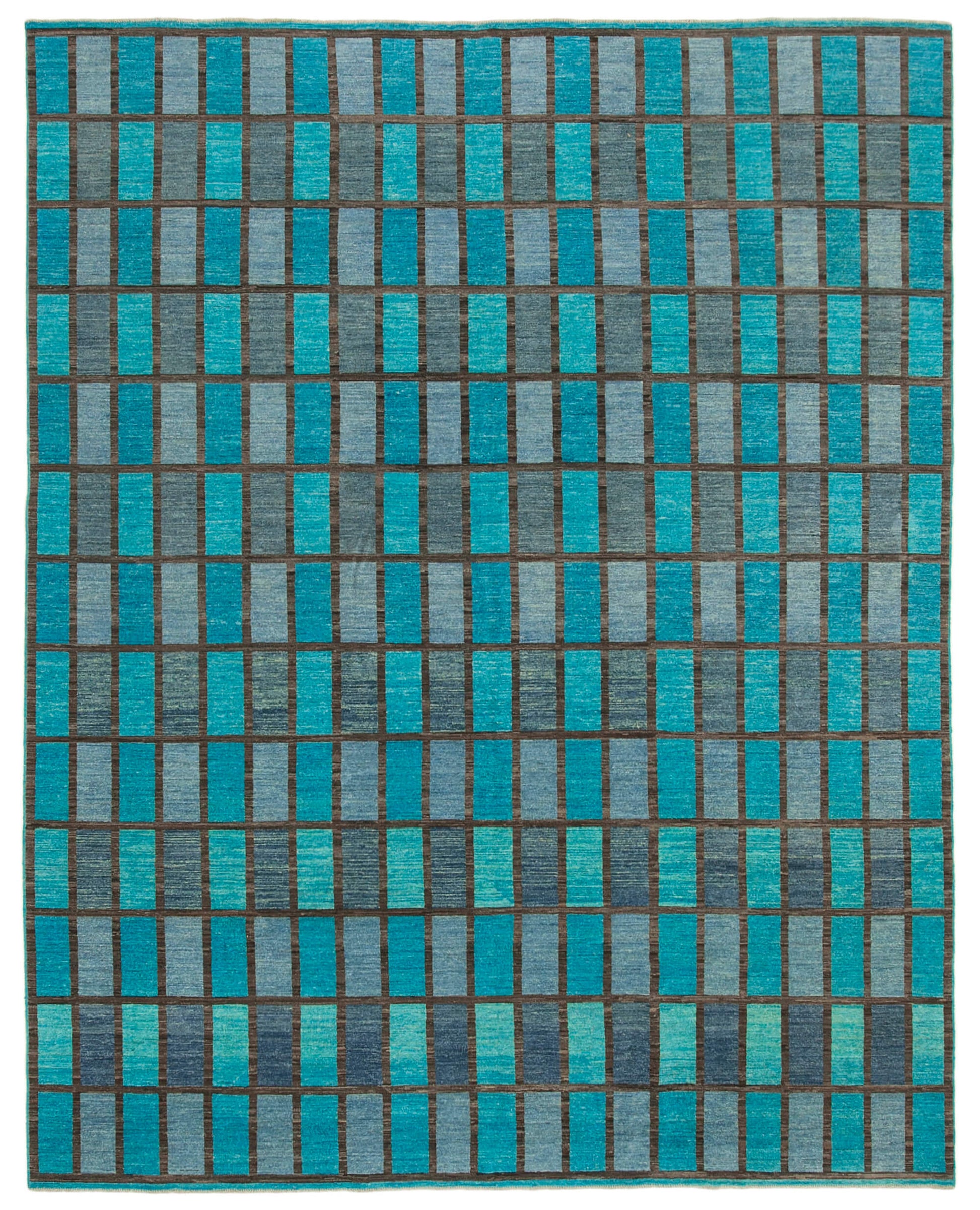 9x11 Turquoise Oushak Rug - 33698