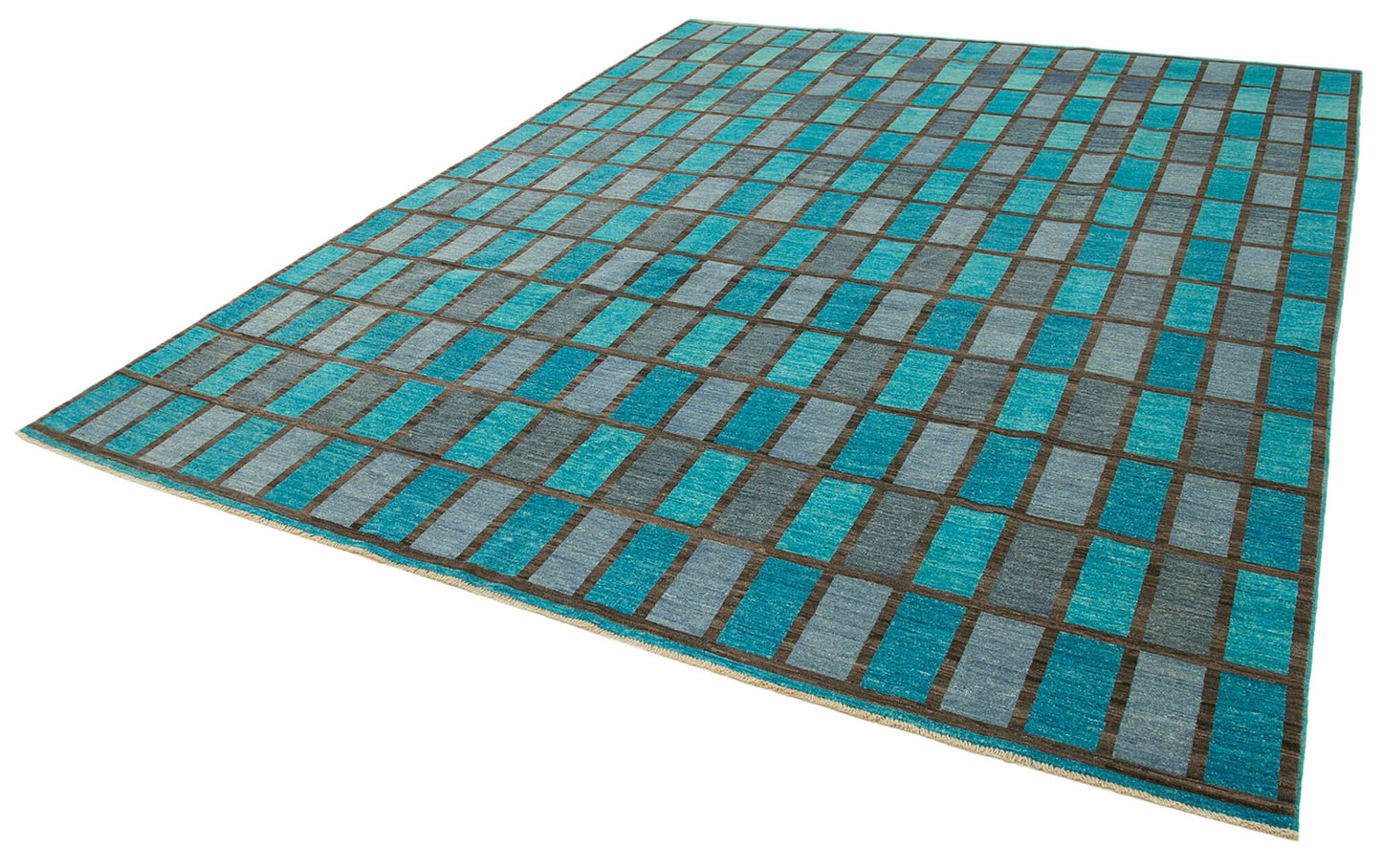 9x11 Turquoise Oushak Rug - 33698