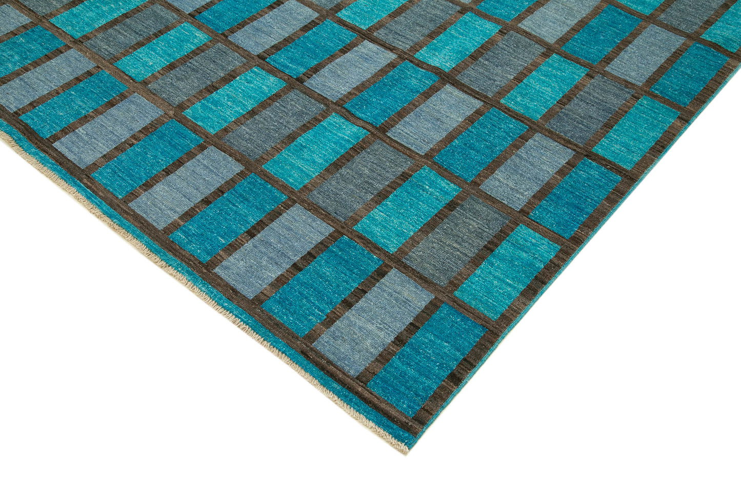 9x11 Turquoise Oushak Rug - 33698