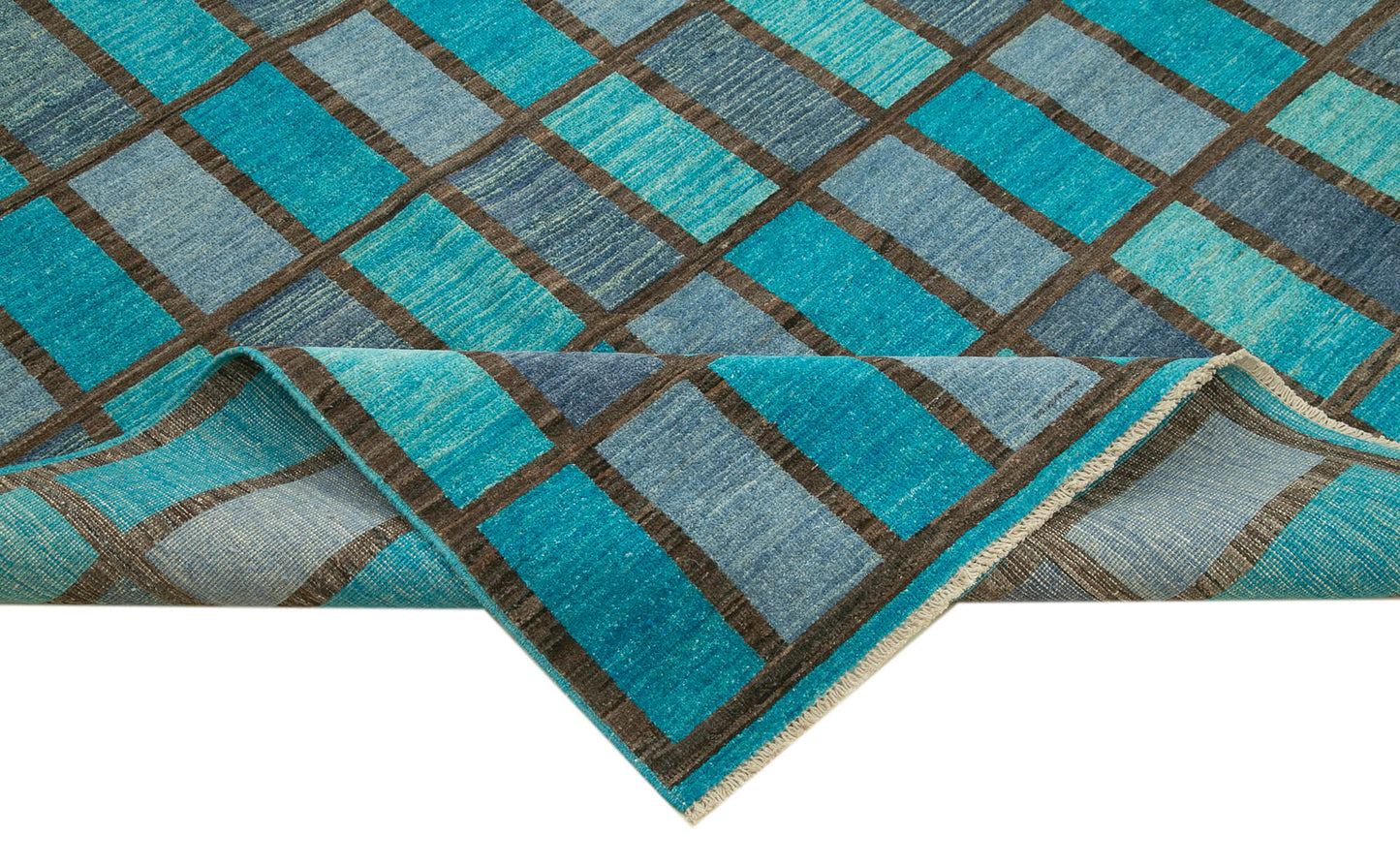 9x11 Turquoise Oushak Rug - 33698