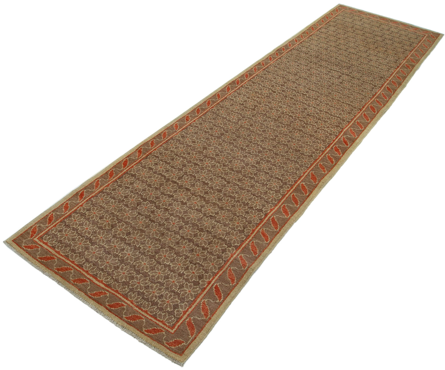 3x10 Brown Oushak Runner Rug - 33858