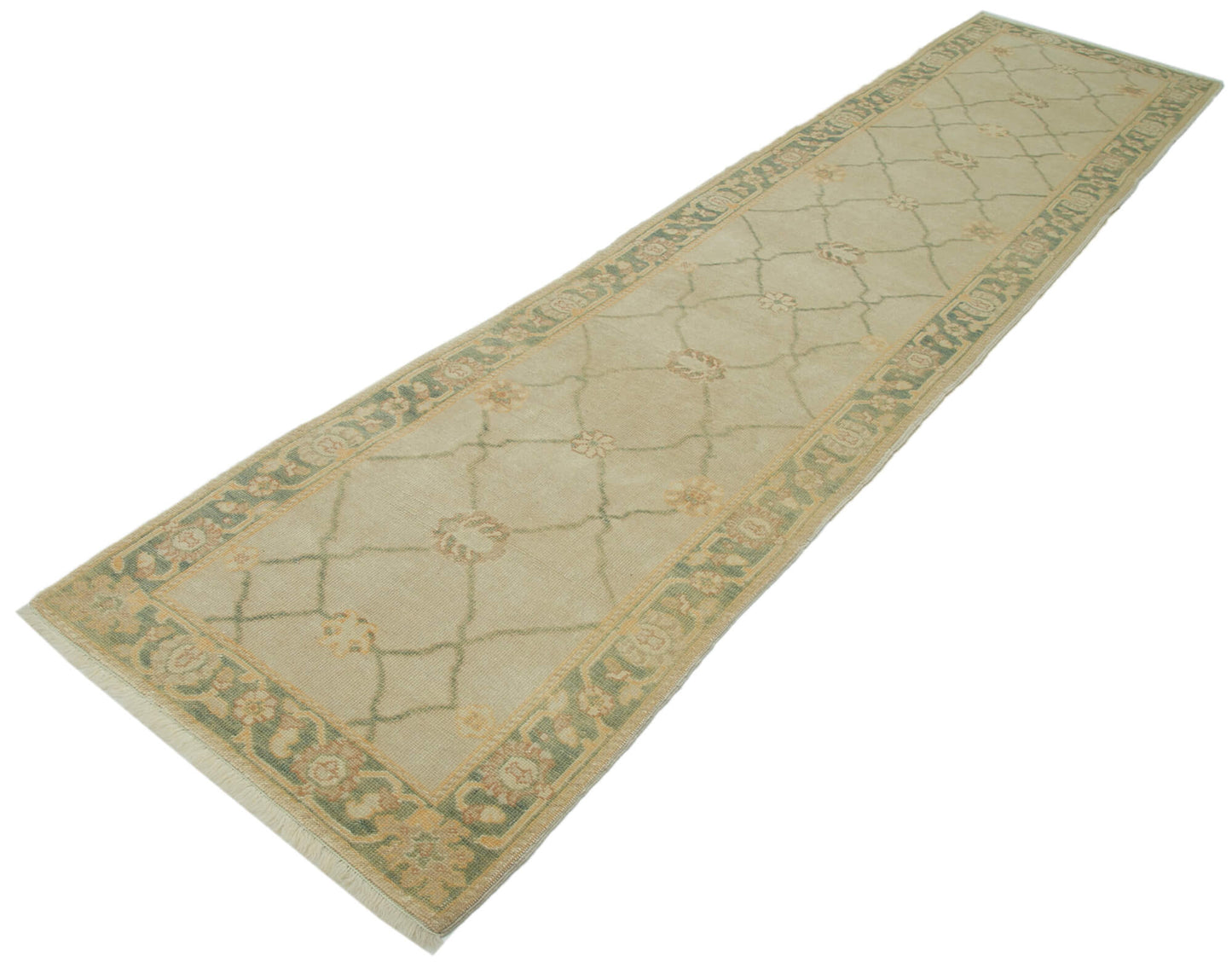 3x12 Beige Oushak Runner Rug - 33860